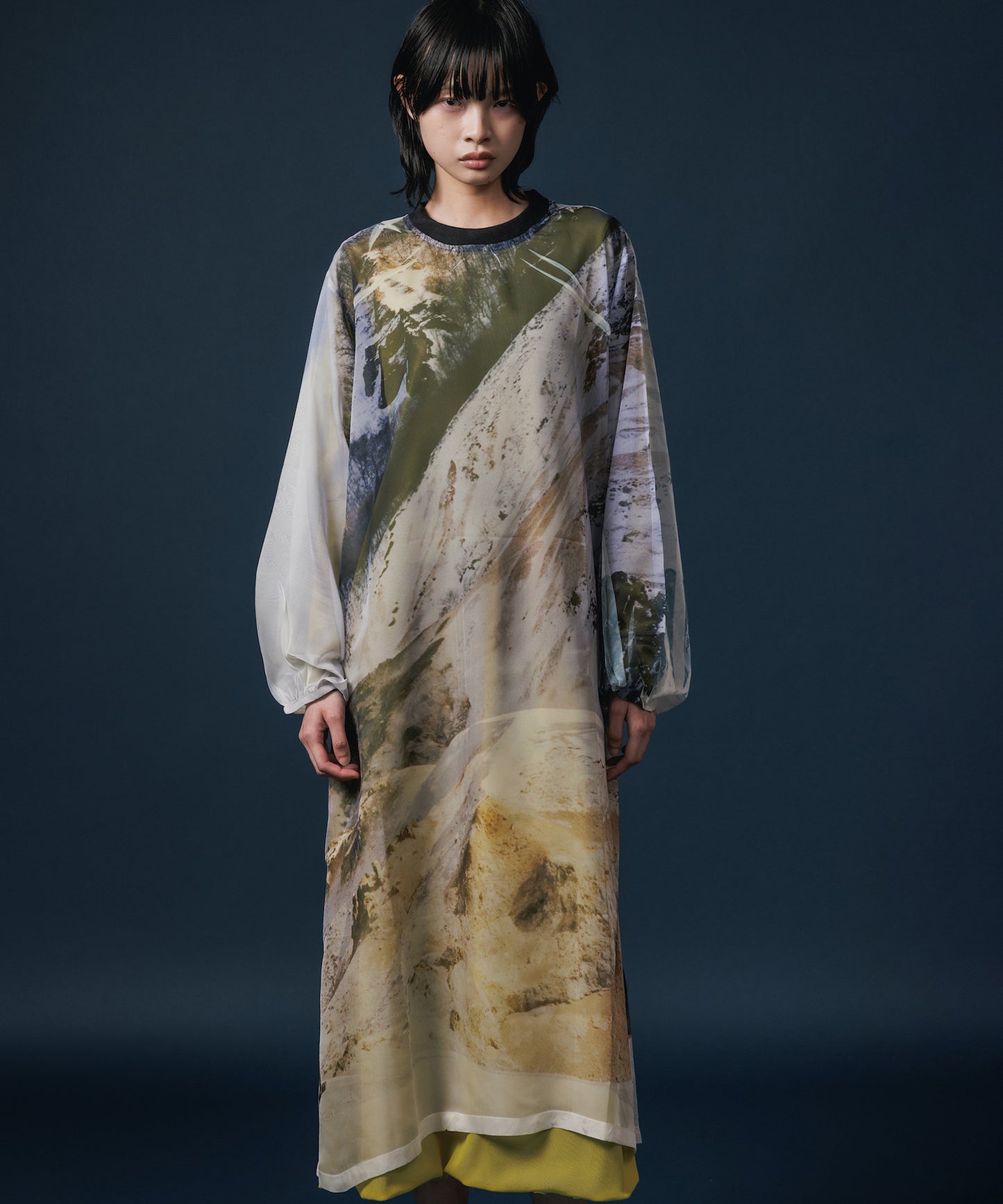 DIRECT PRINT SHEER ONE-PIECE 【納期8月下旬】