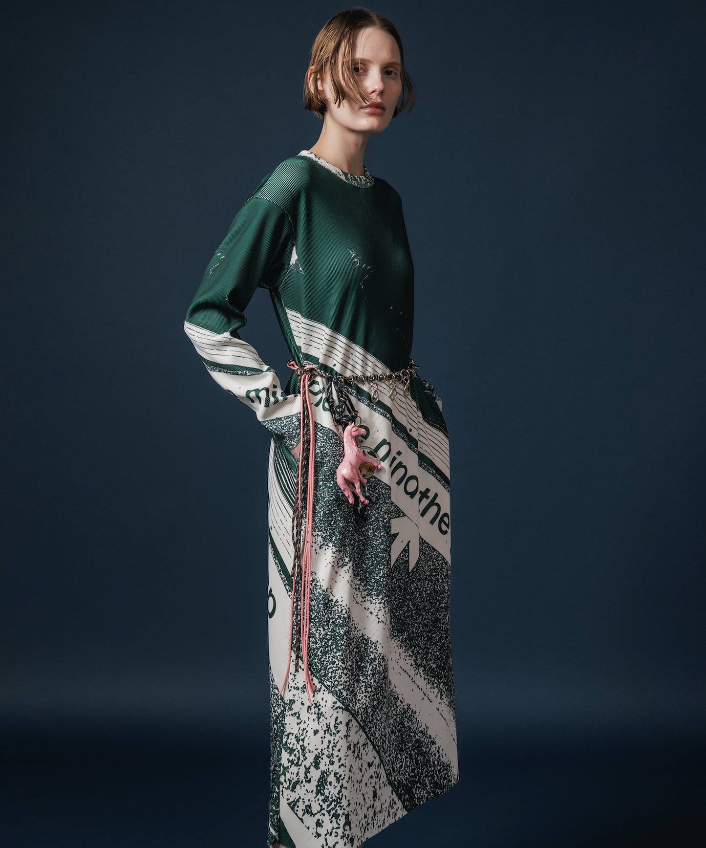 PRINT RIB L/S ONE-PIECE 【納期9月下旬】