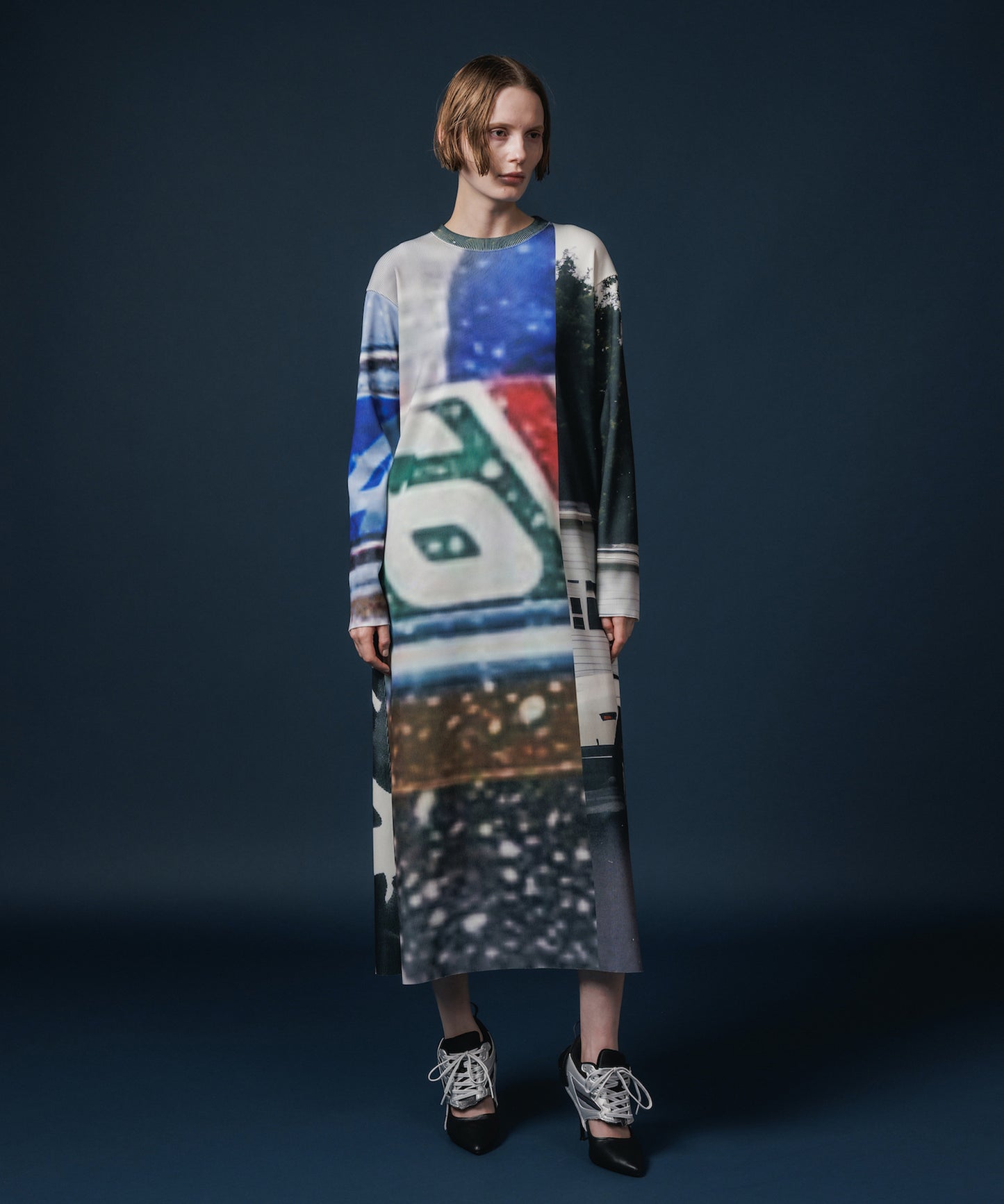 PRINT RIB L/S ONE-PIECE 【納期9月下旬】