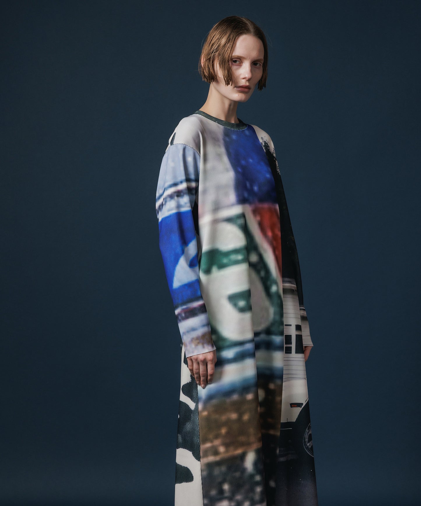 PRINT RIB L/S ONE-PIECE 【納期9月下旬】