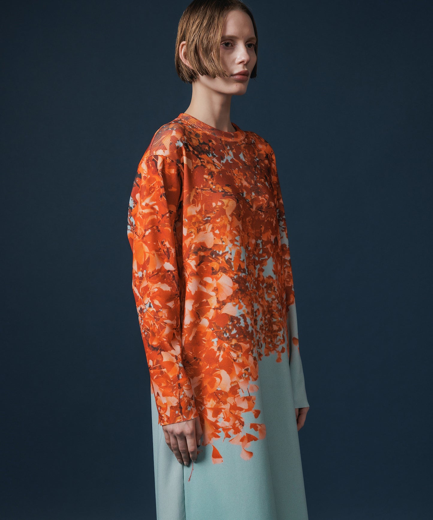 PRINT RIB L/S ONE-PIECE 【納期9月下旬】