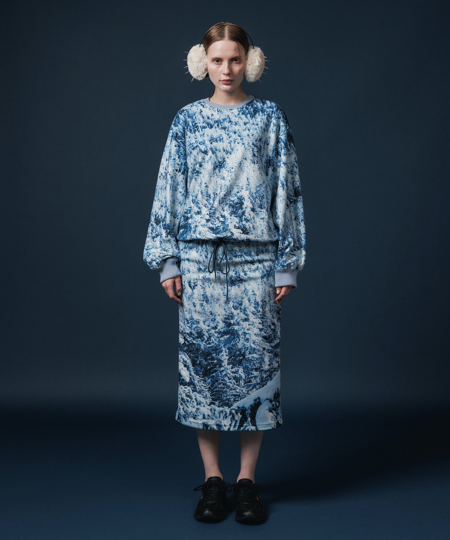 PRINT FLEECE PULLOVER TOP【納期10月下旬】