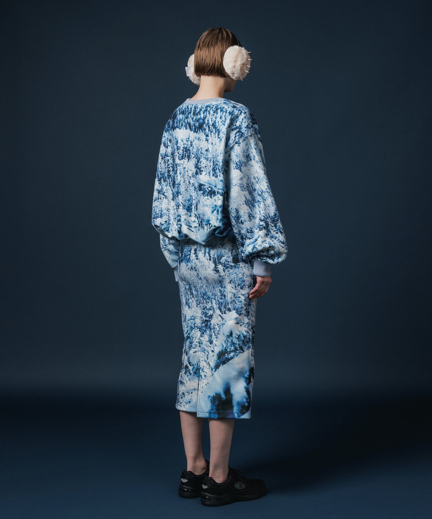 PRINT FLEECE TIGHT SKIRT【納期10月下旬】