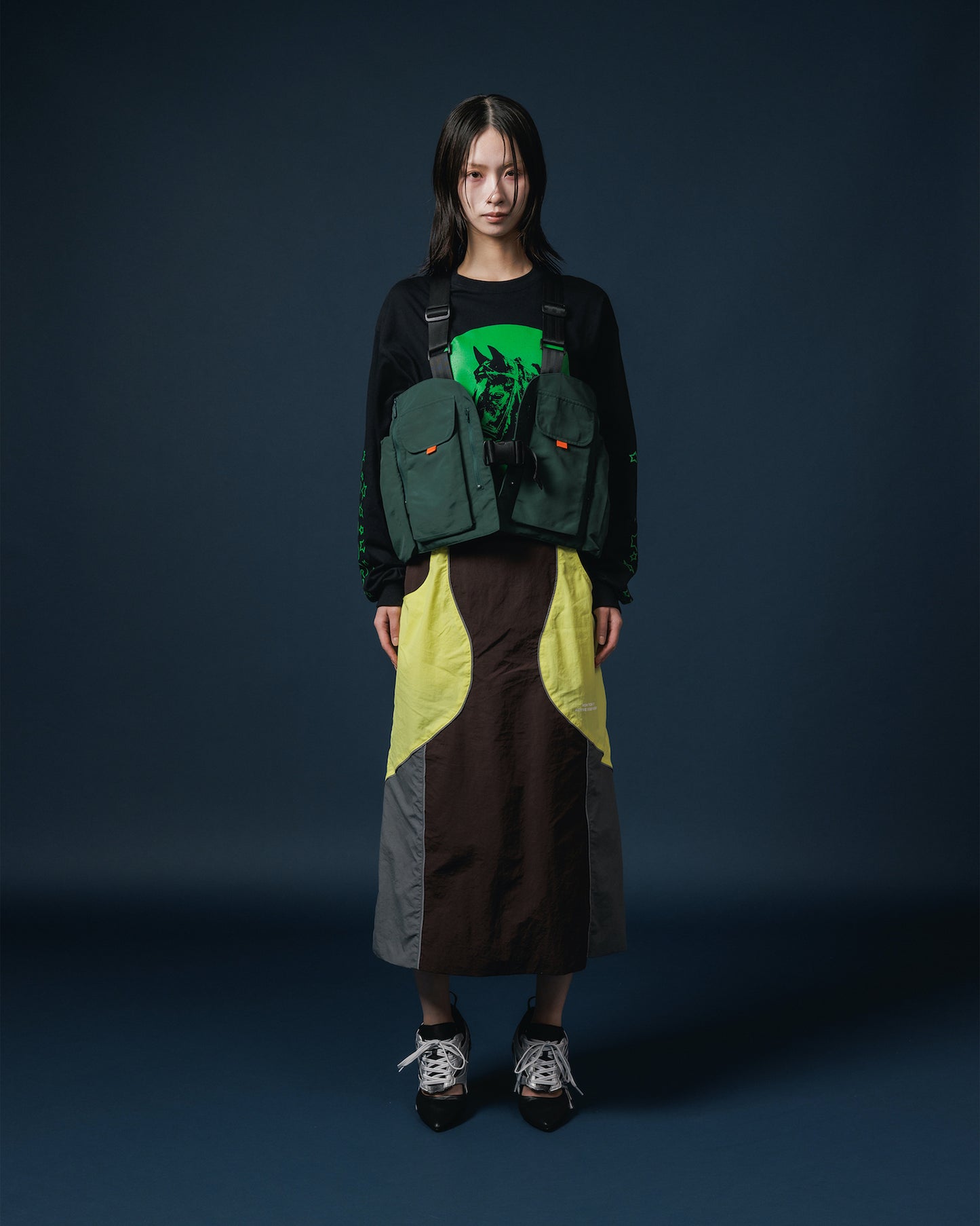 SWITCHING NYLON SKIRT 【納期9月下旬】