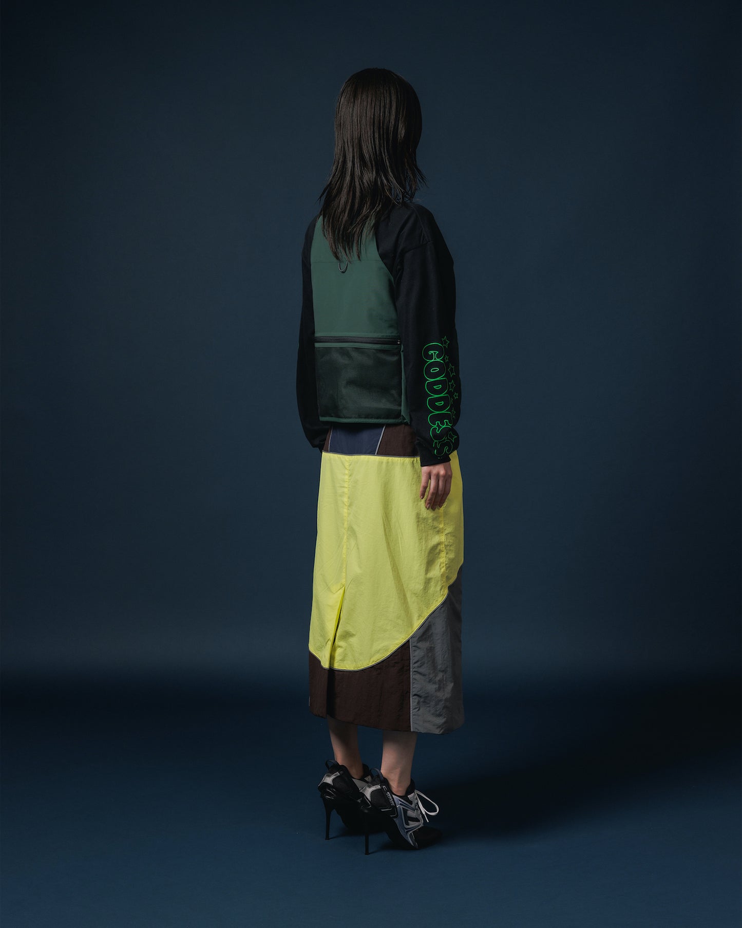 SWITCHING NYLON SKIRT 【納期9月下旬】