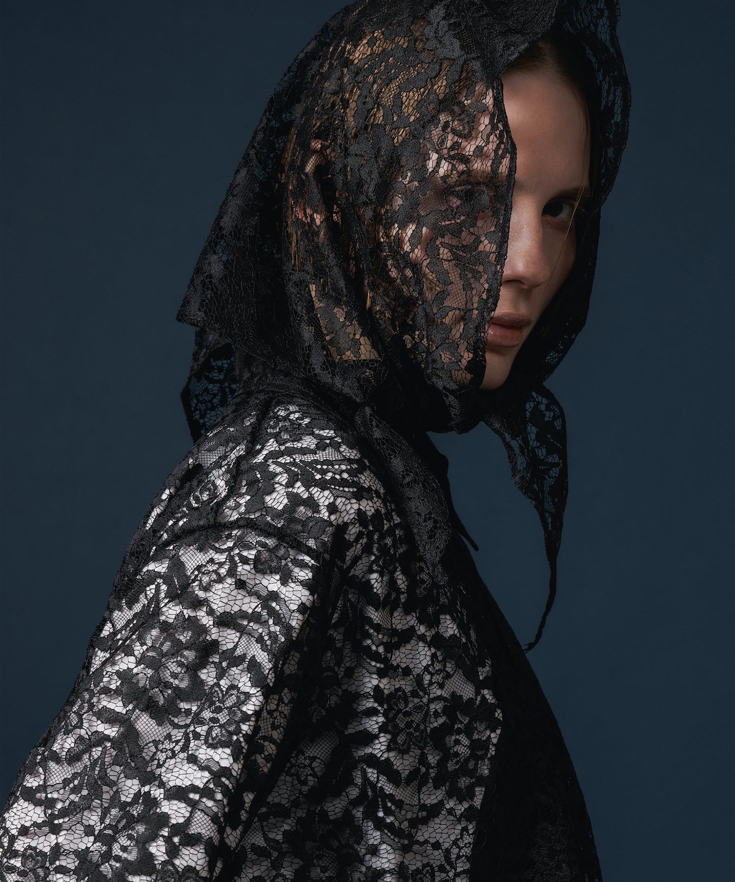 LACE LONG SLEEVE SHIRT & LACE SCARF 【納期8月下旬】