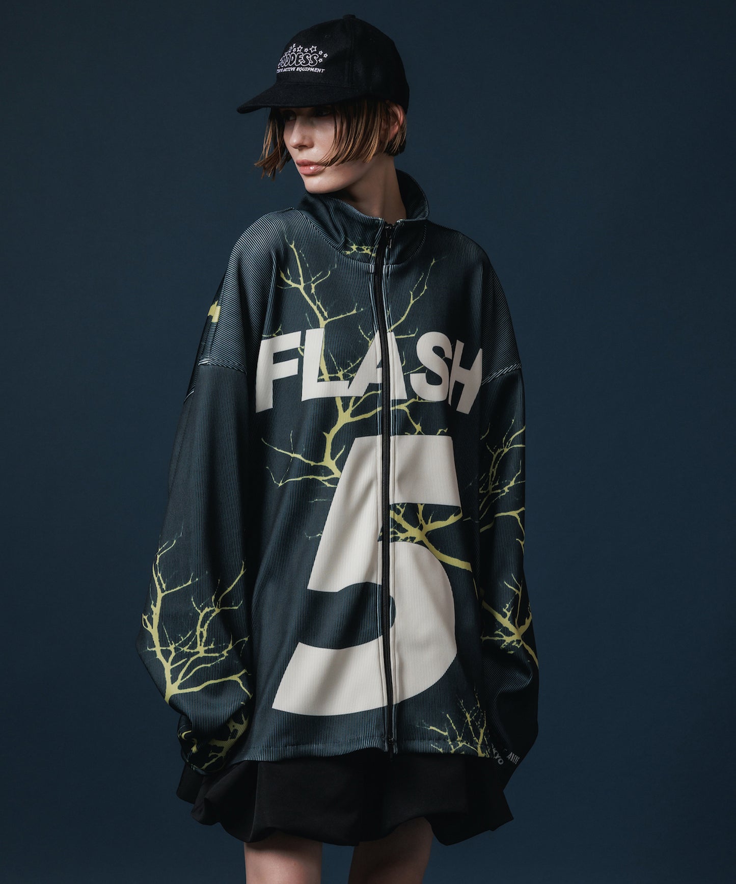 PRINT RIB ZIP-UP BLOUSON【納期10月下旬】