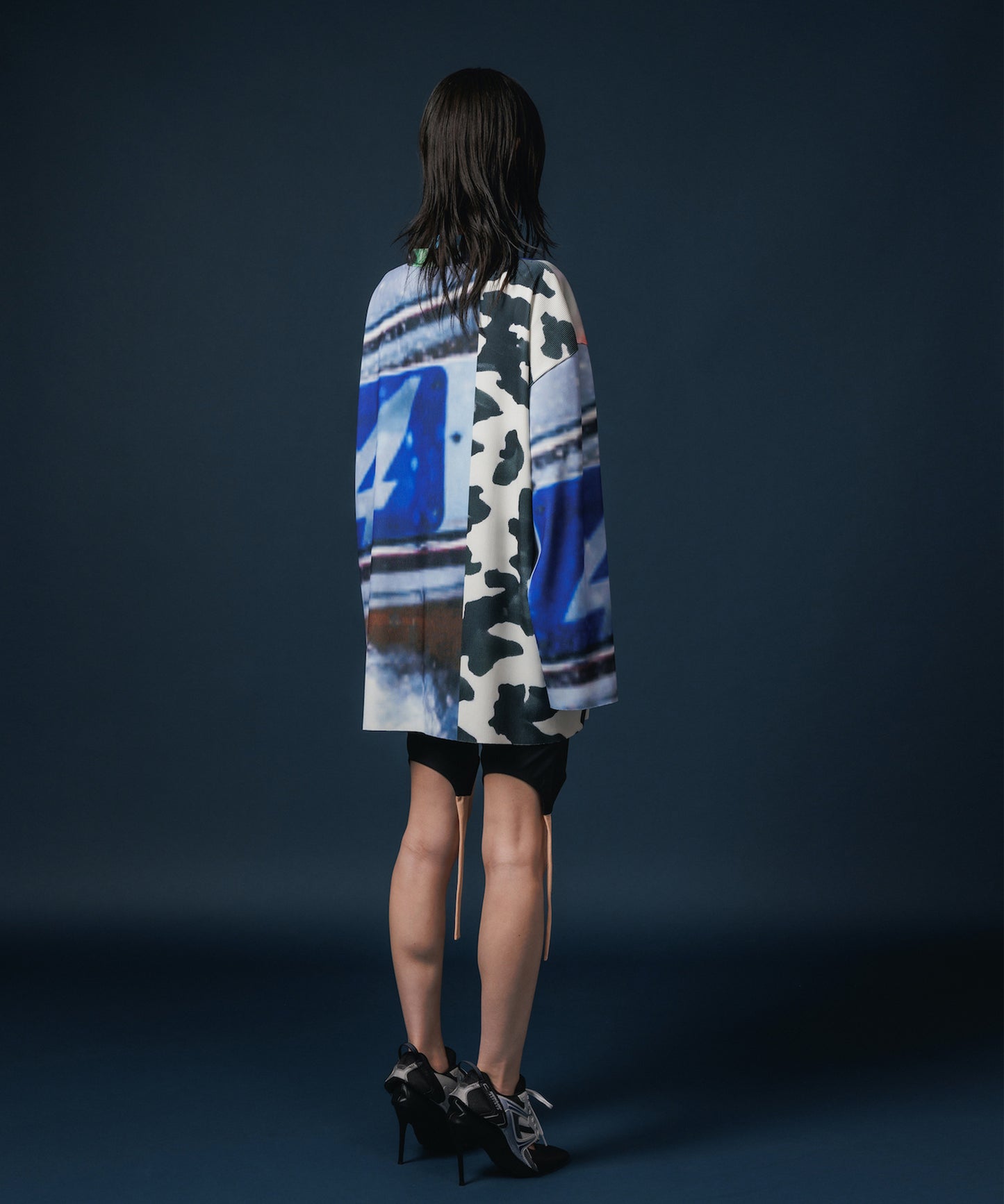 PRINT RIB BIG CARDIGAN 【納期9月下旬】