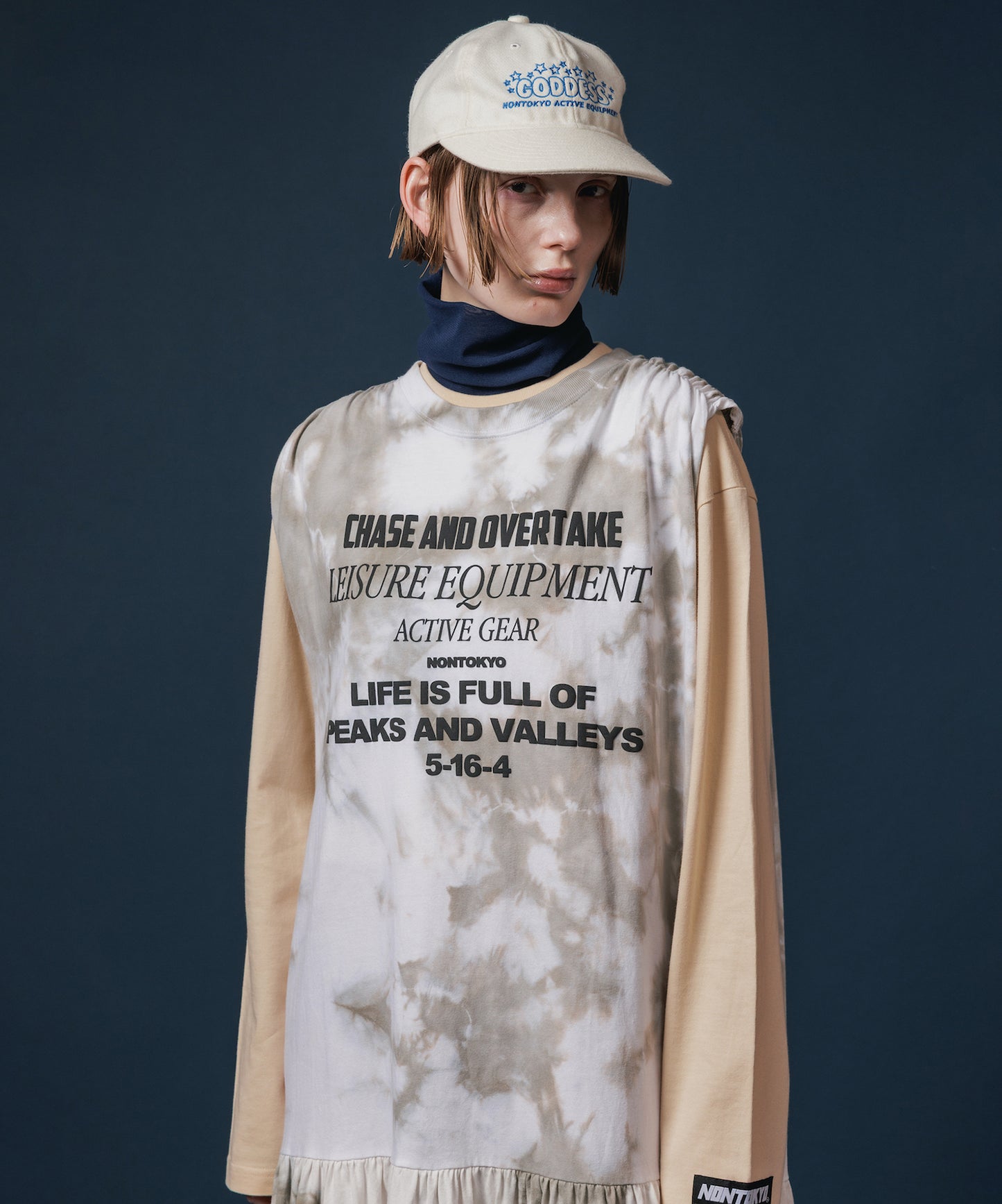 GATHER SHOULDER TIE-DYE ONE-PIECE 【納期8月下旬】