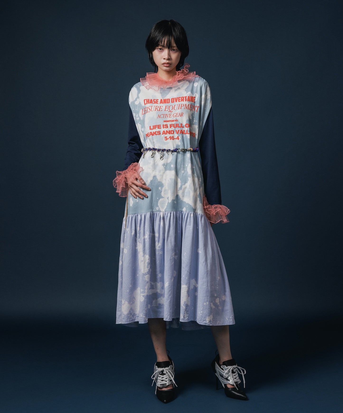GATHER SHOULDER TIE-DYE ONE-PIECE 【納期8月下旬】