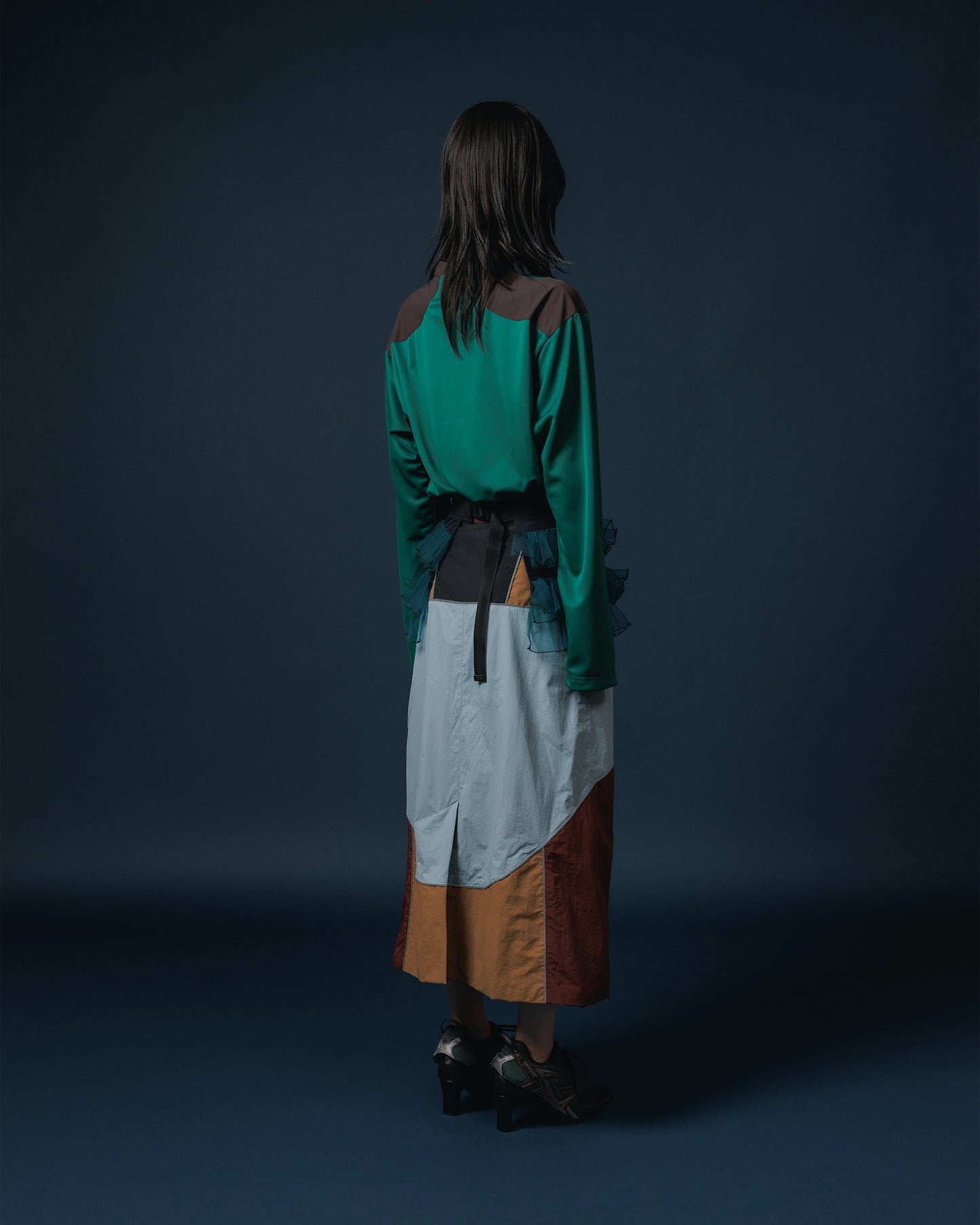 SWITCHING NYLON SKIRT 【納期9月下旬】