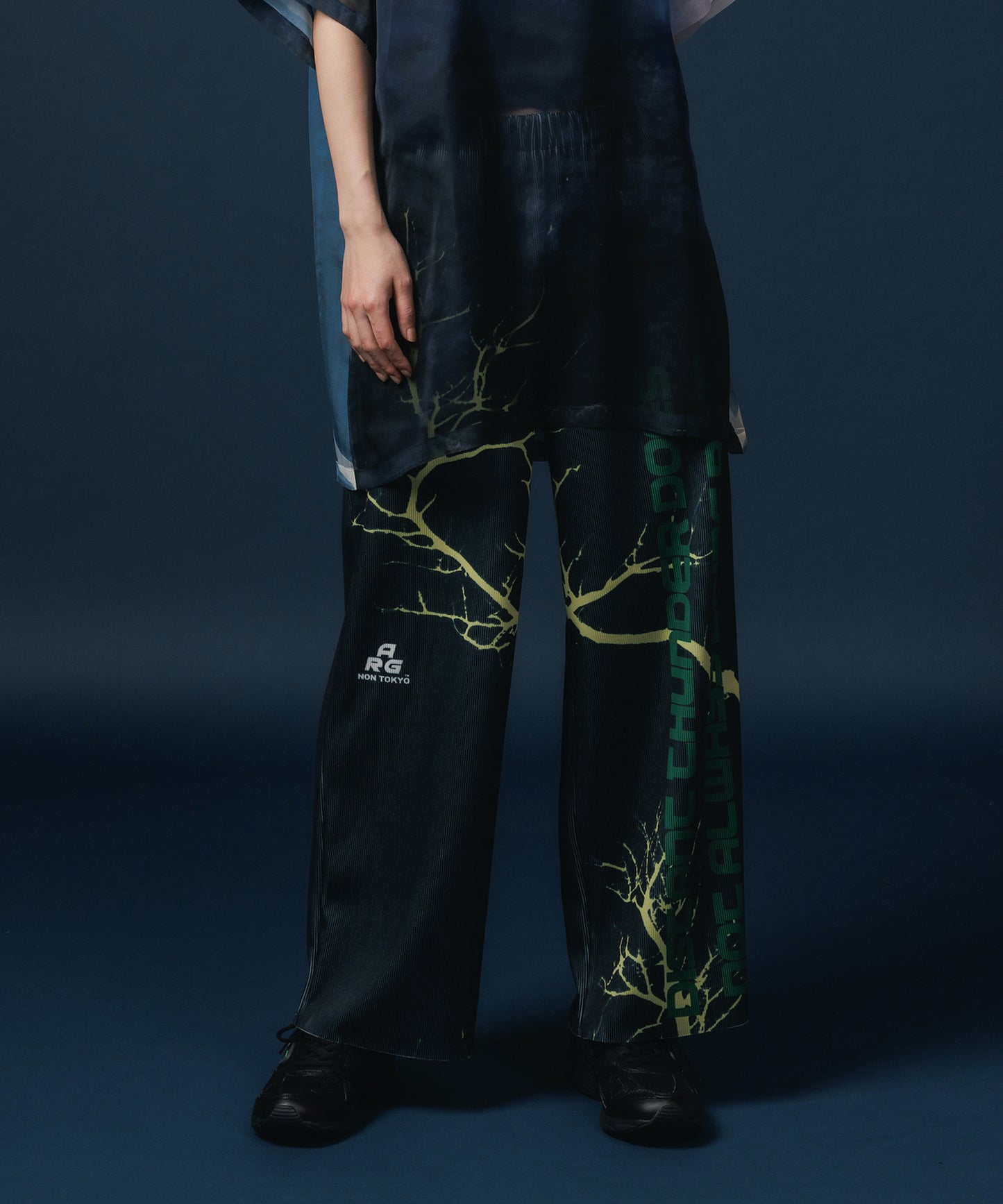PRINT RIB WIDE PANTS【納期10月下旬】
