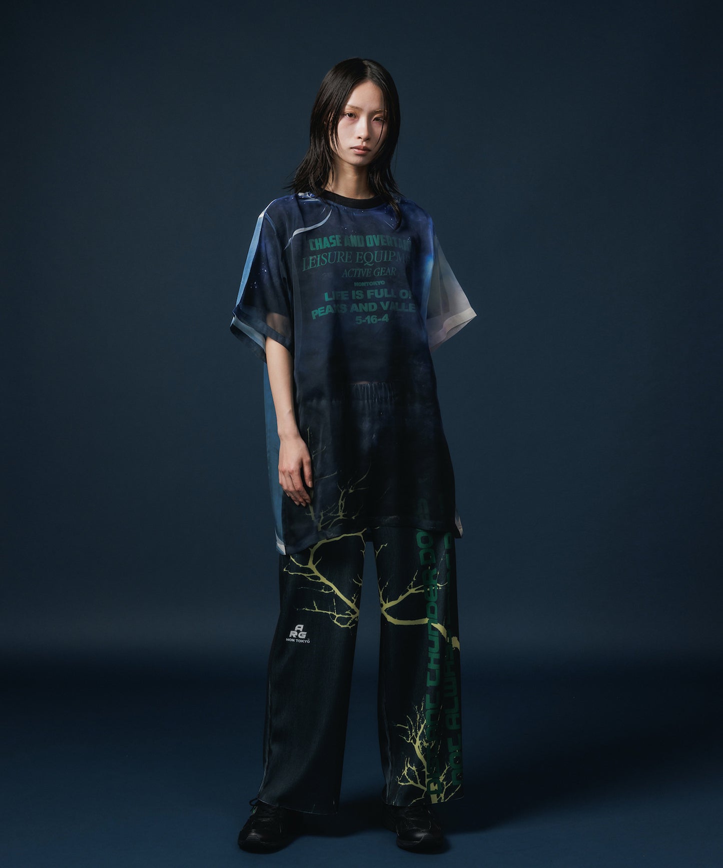 PRINT RIB WIDE PANTS【納期10月下旬】