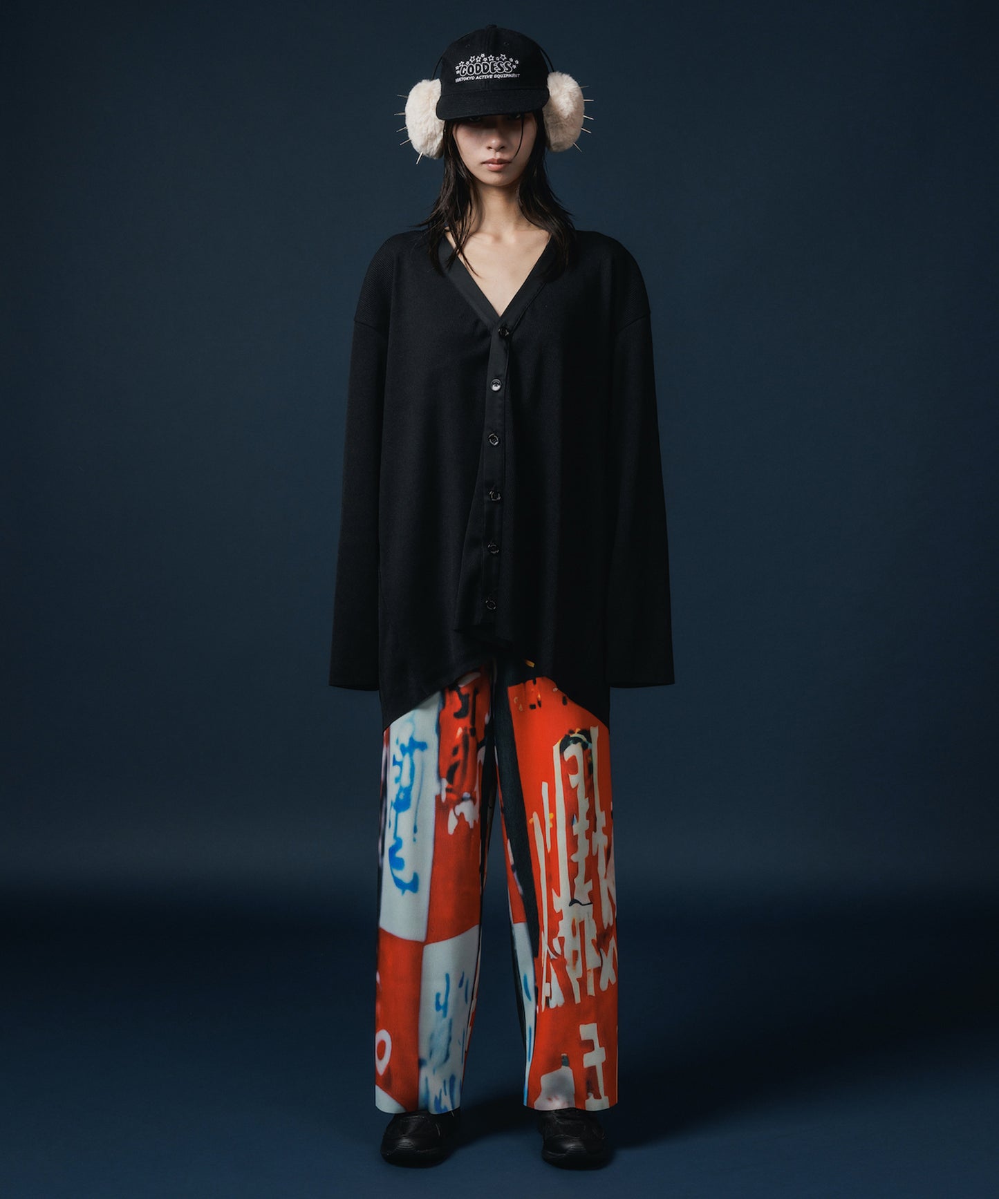 PRINT RIB WIDE PANTS【納期10月下旬】