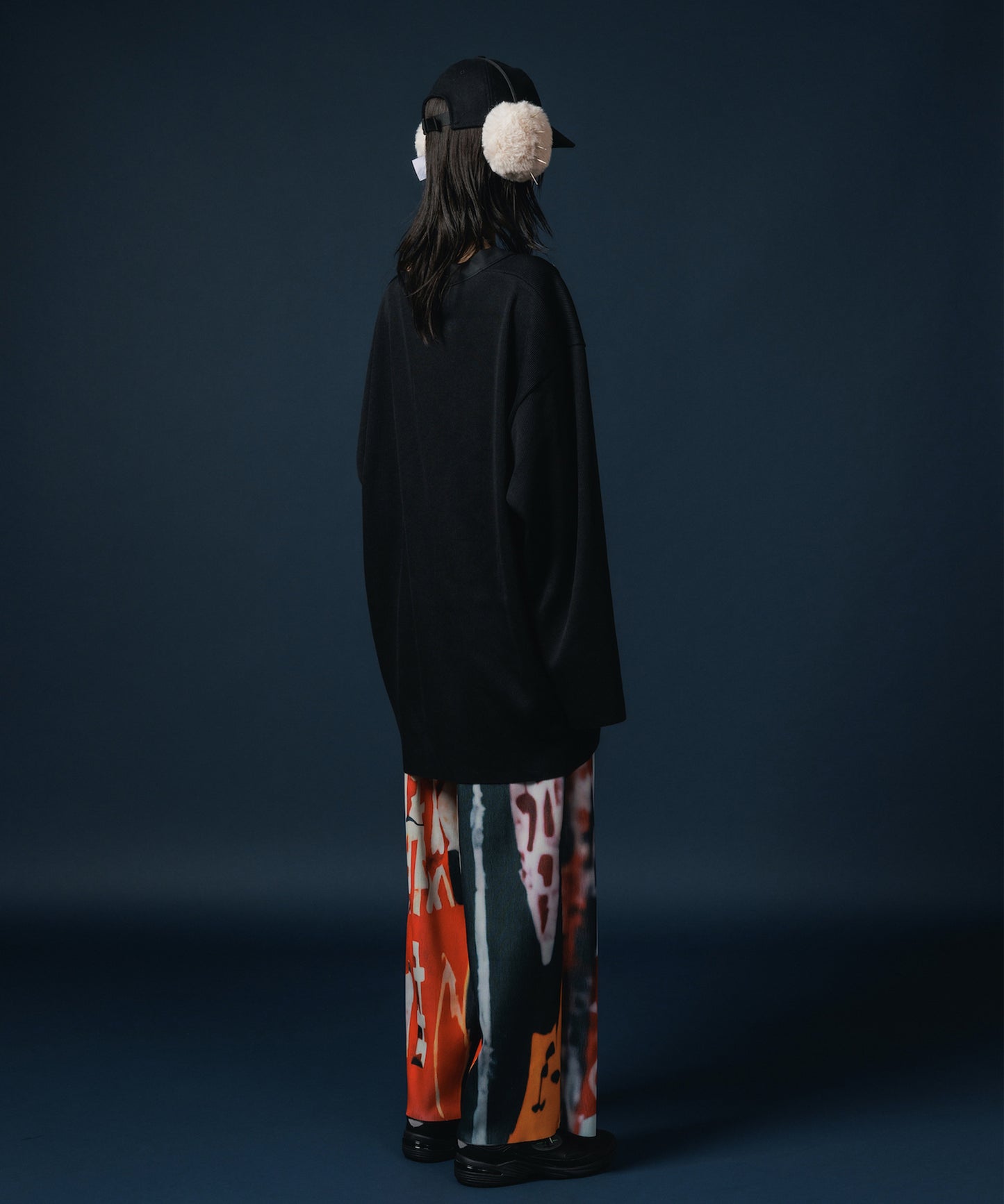 PRINT RIB WIDE PANTS【納期10月下旬】