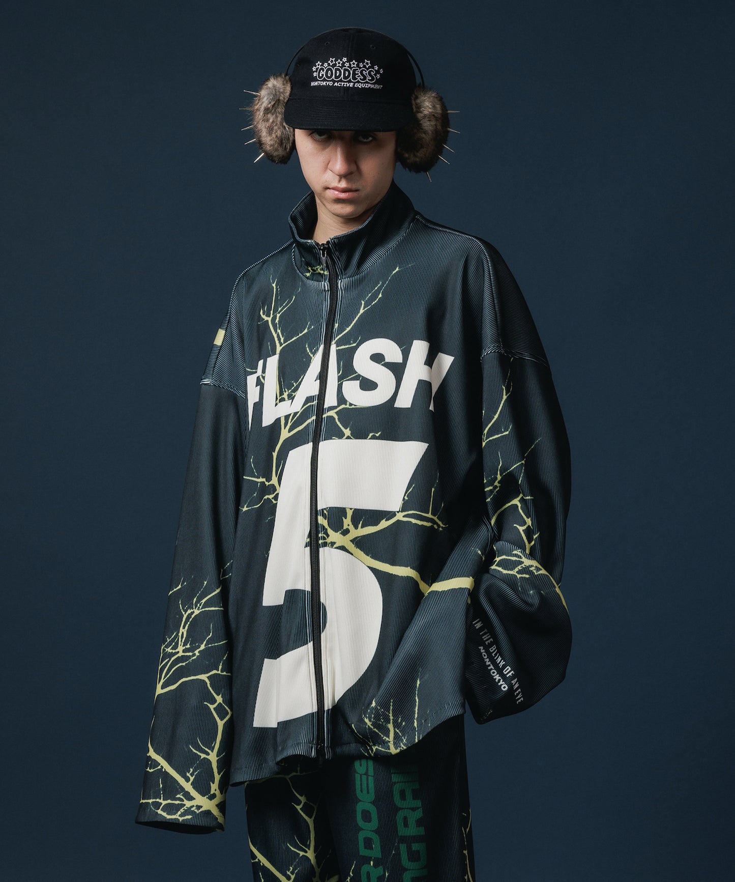 PRINT RIB ZIP-UP BLOUSON【納期10月下旬】