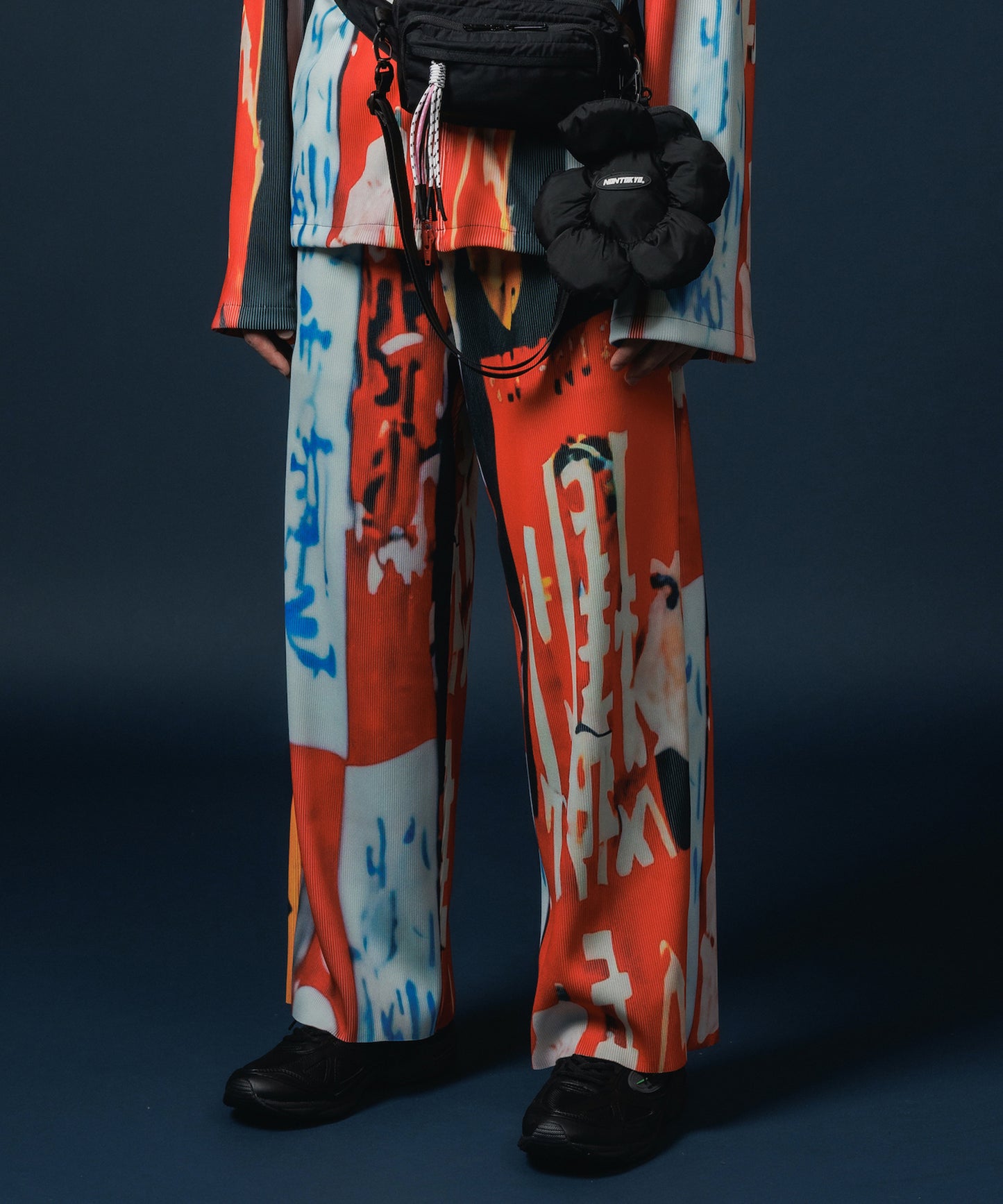 PRINT RIB WIDE PANTS【納期10月下旬】