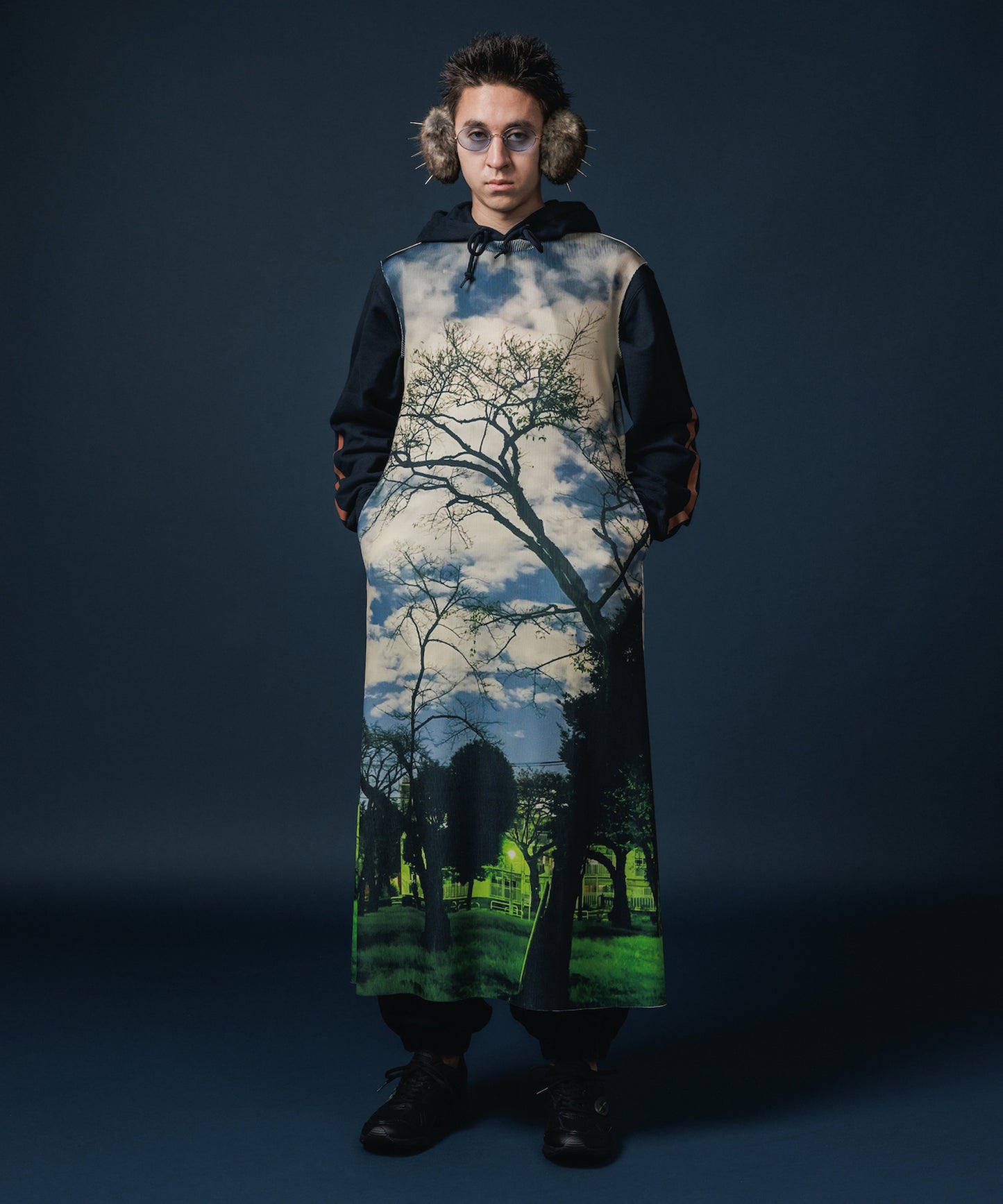 PRINT RIB NO SLEEVE ONE-PIECE 【納期8月下旬】