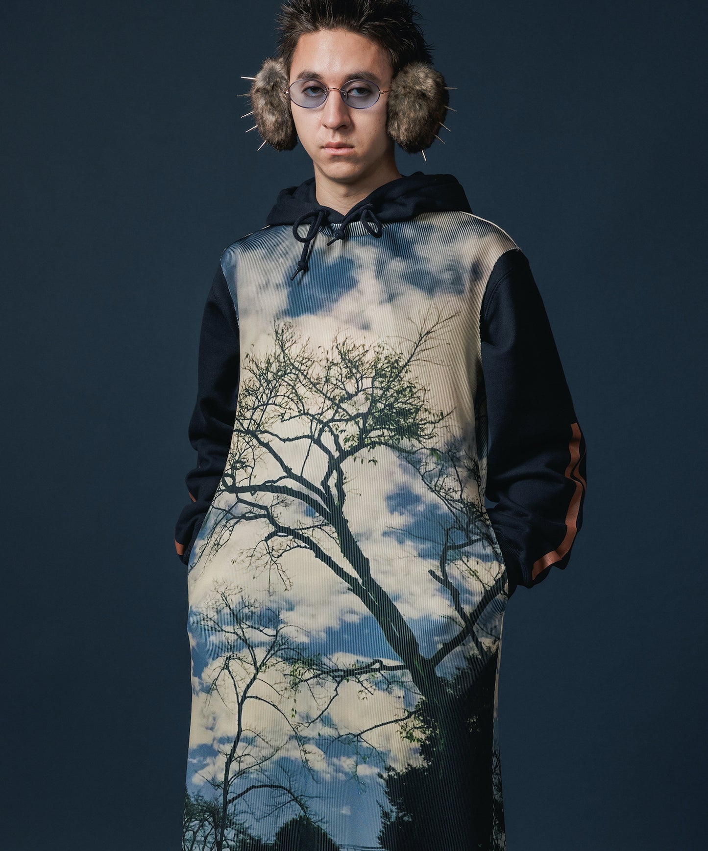 PRINT RIB NO SLEEVE ONE-PIECE 【納期8月下旬】