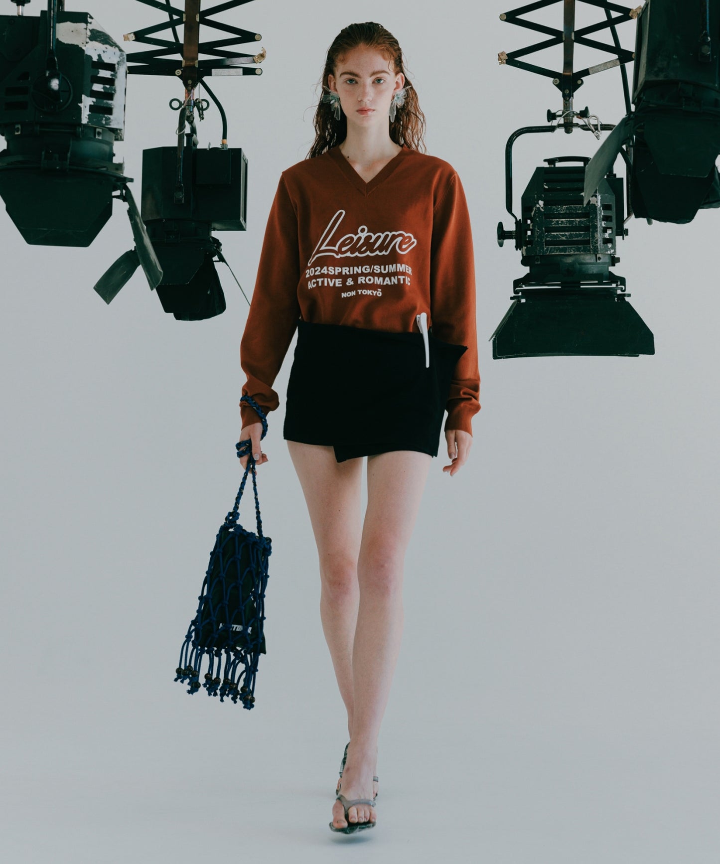 PRINT V-NECK KNIT