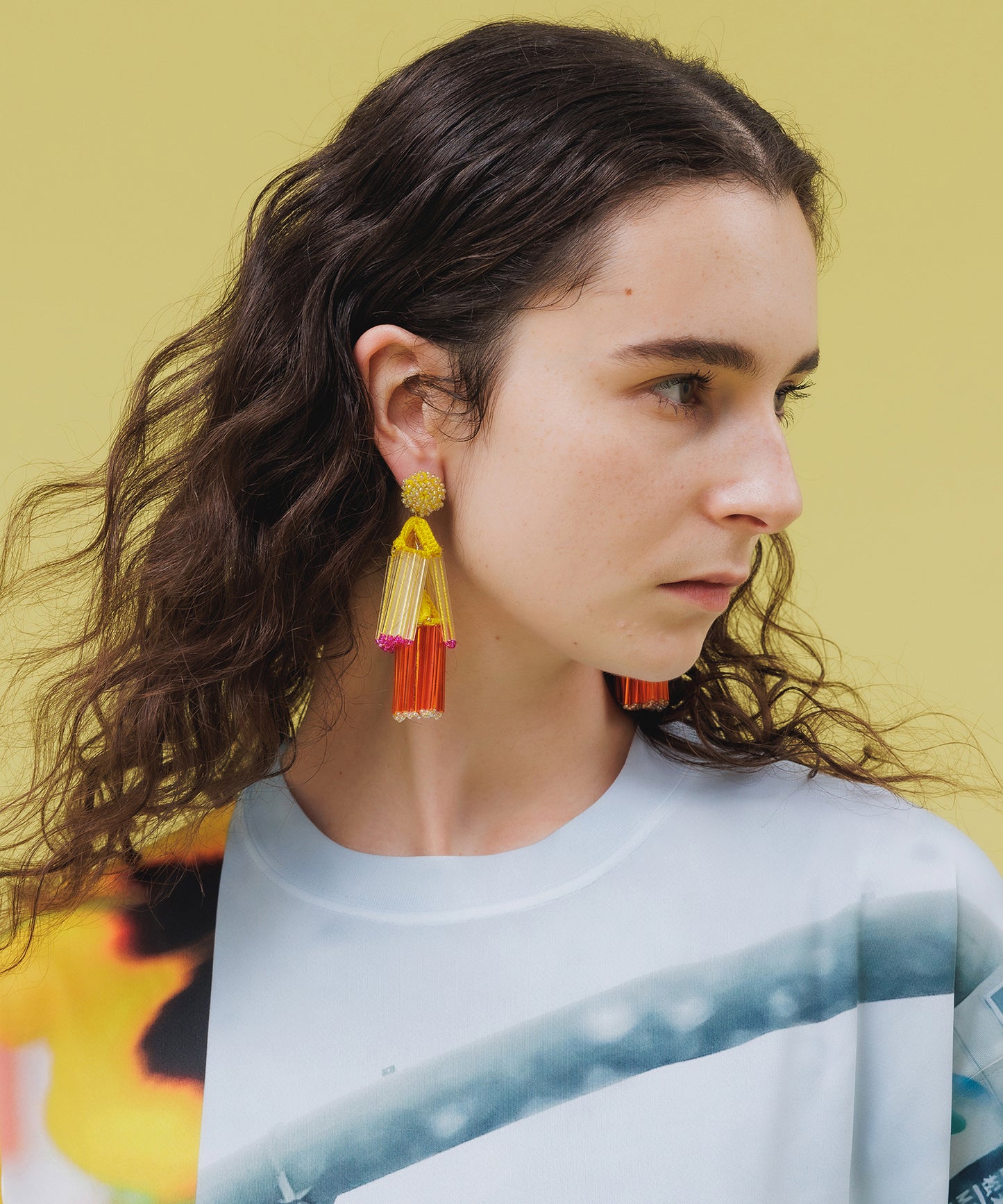 BEADS FRINGE EARRING【納期4月下旬】