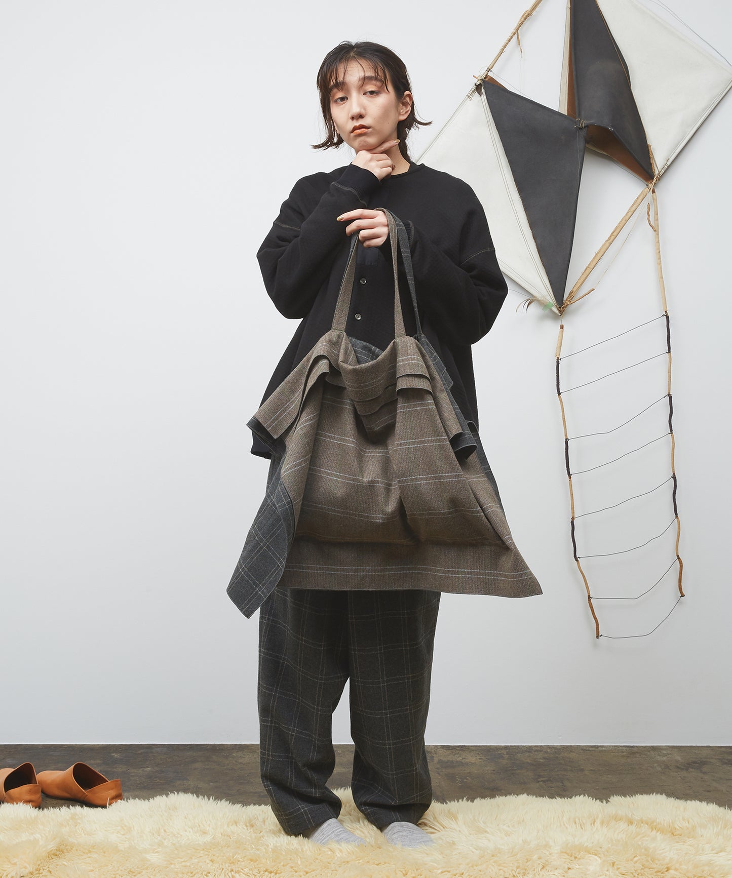 オーバーラップチェックラビオリトートBAG