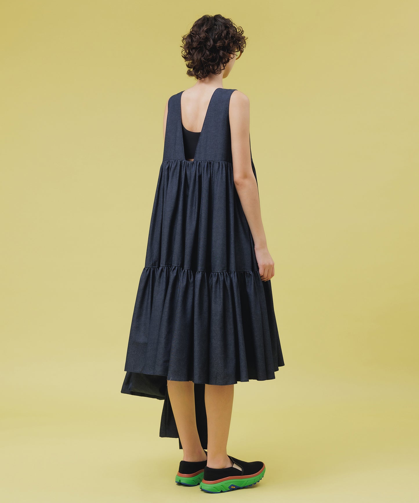 2FACE FLARE DENIM ONE-PIECE【納期2月下旬】