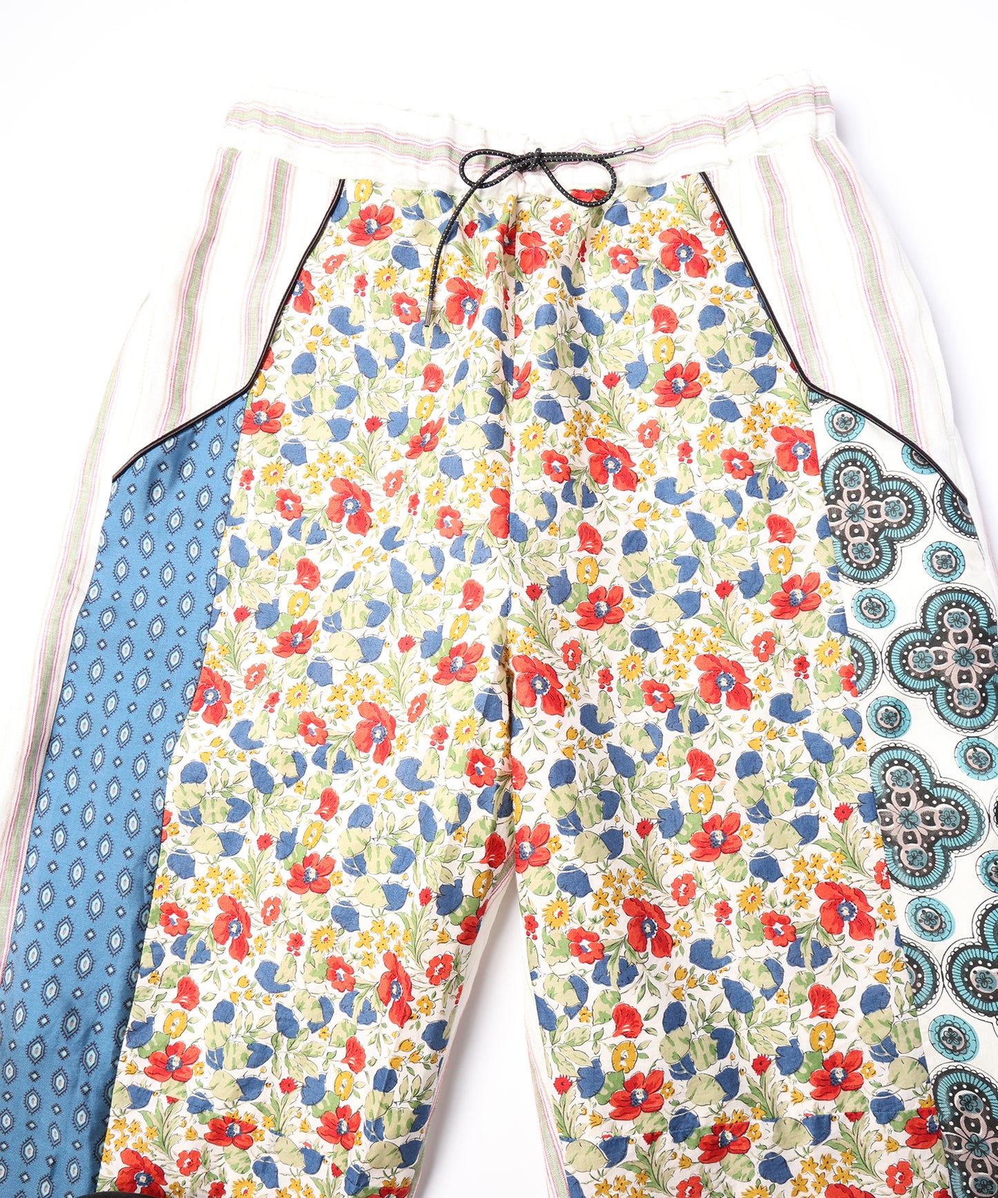 ANLIO × YEAH RIGHT!! Patchwork Wide Easy Pants (Stripe)