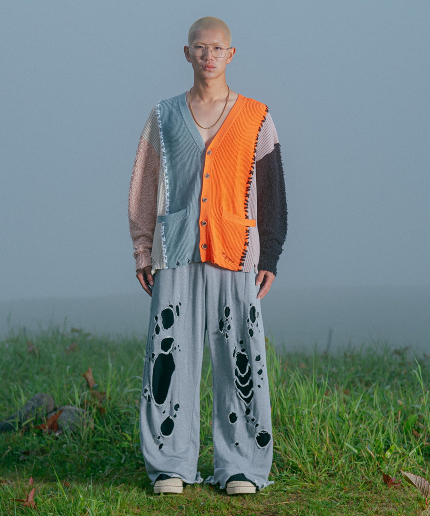 DAMAGE LAYERED SWEAT PANTS
