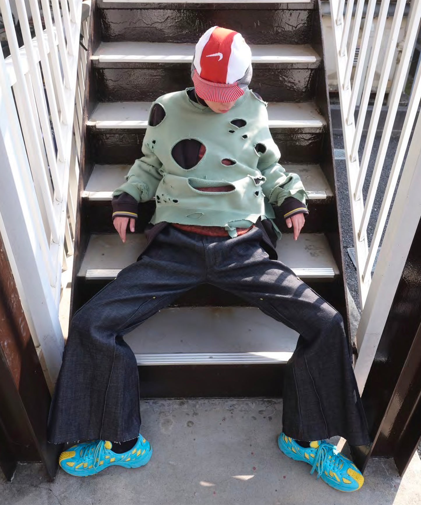 【 Marche Fleur 】Square Flare Denim Pants