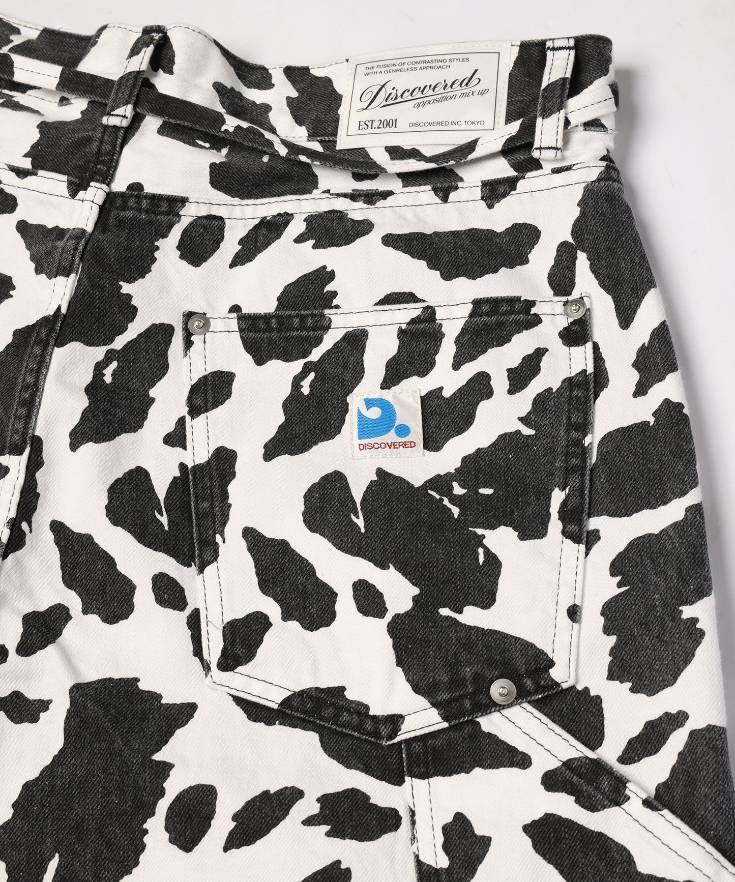 COW PRINT PAINTER PANTS