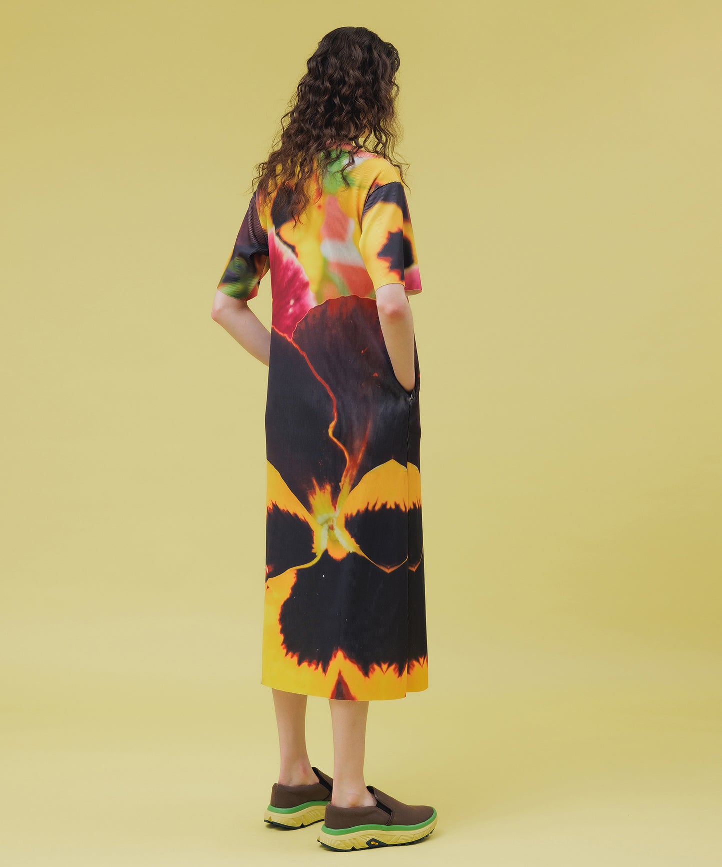 PRINT RIB HALF SLEEVE ONE-PIECE【納期4月下旬】