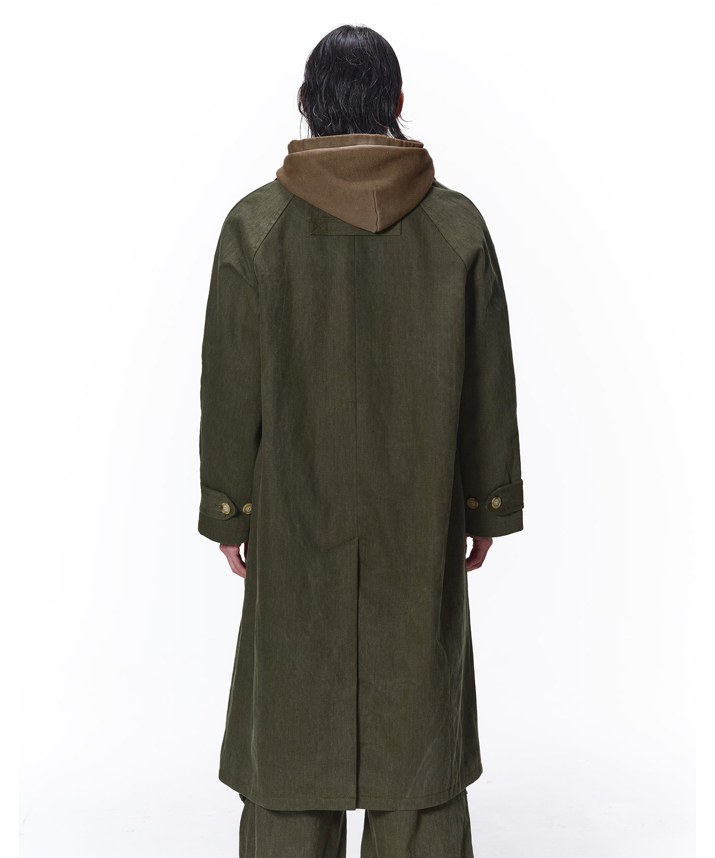 LEATHER COLLAR FADE OVER COAT