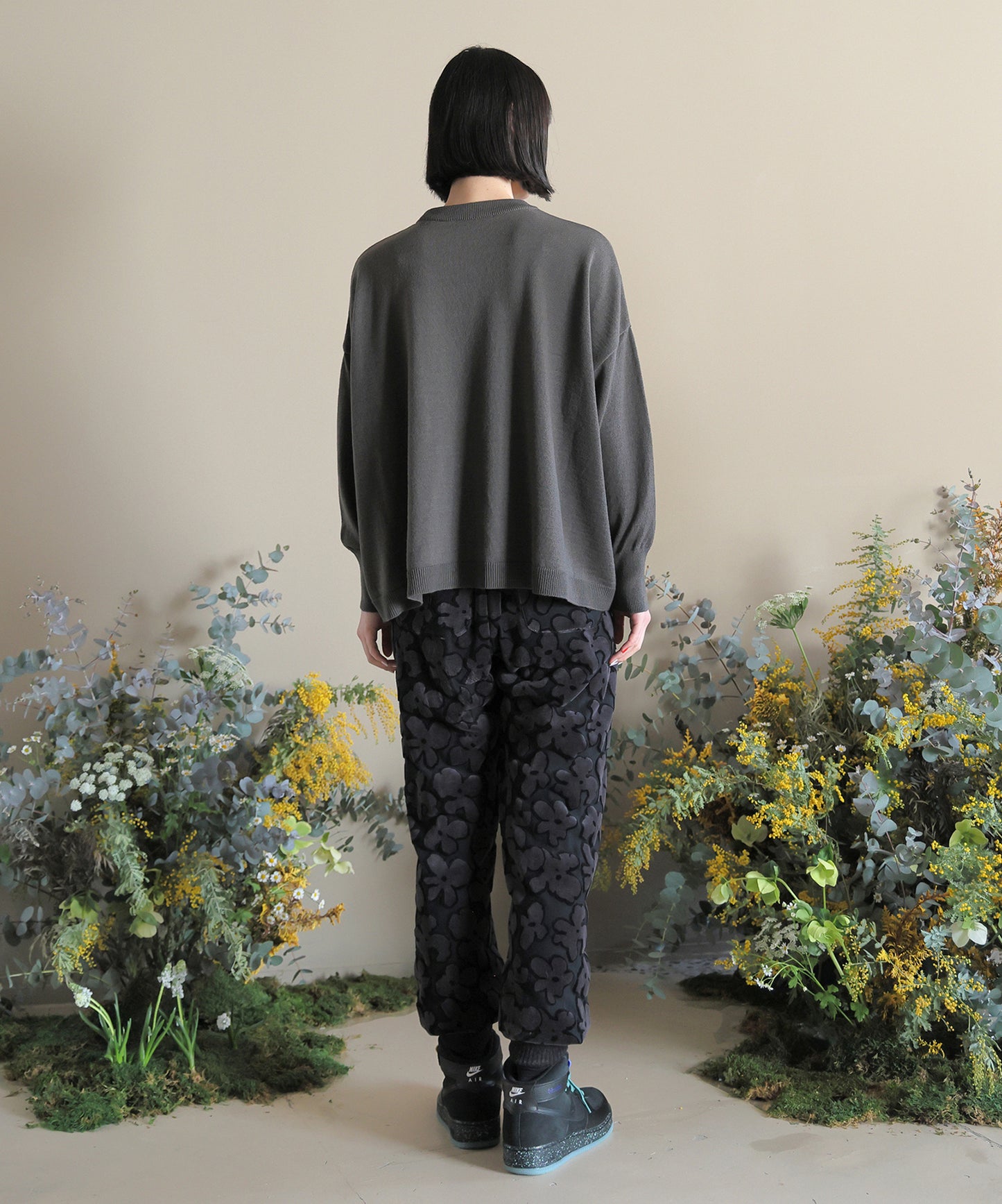 M Flower Wide Knit Sweater