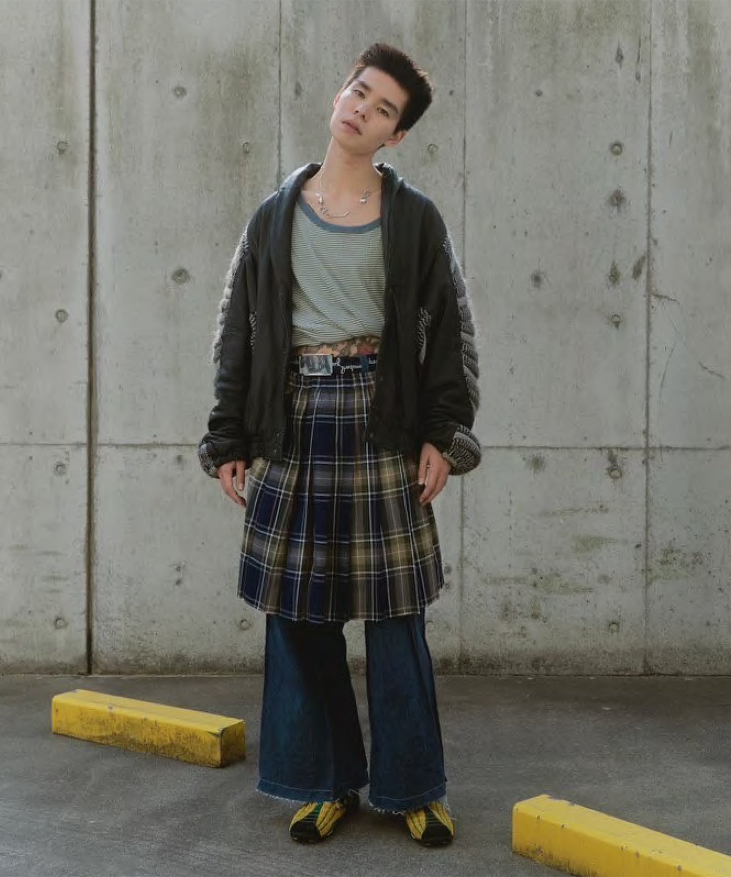 【 Marche Fleur 】Square Flare Denim Pants