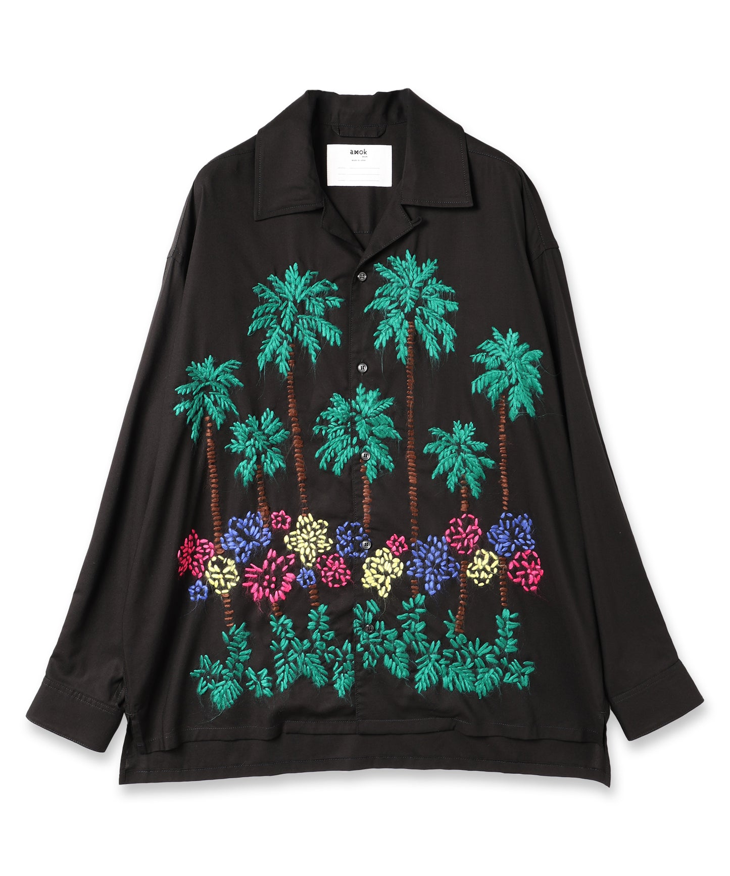HAND EMBROIDERY ALOHA SHIRT
