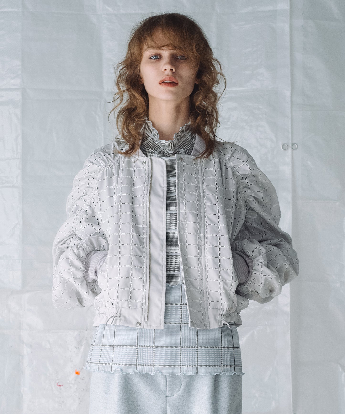 CHECK LACE BLOUSON / チェックレース ブルゾン 【納期8月中旬】