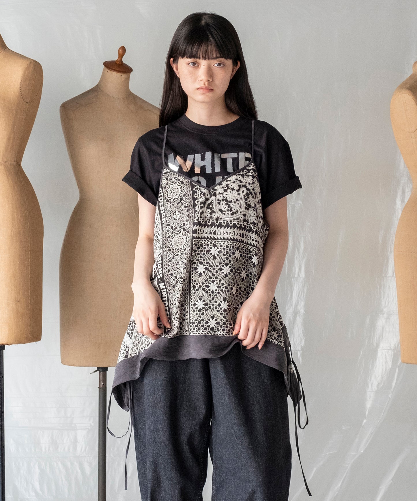 LACE COLLAGE CAMISOLE / レースコラージュキャミソール【商品納期 1月下旬】