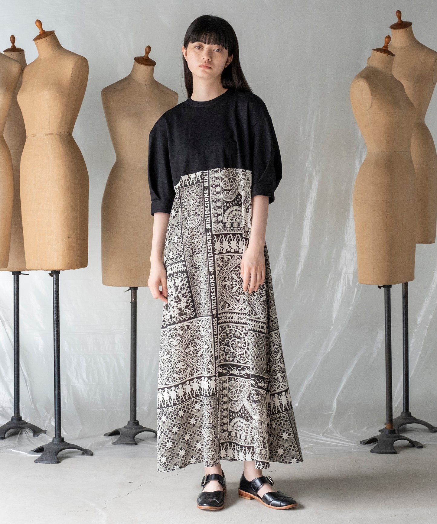 LACE COLLAGE DRESS / レースコラージュドレス【商品納期 1月下旬】