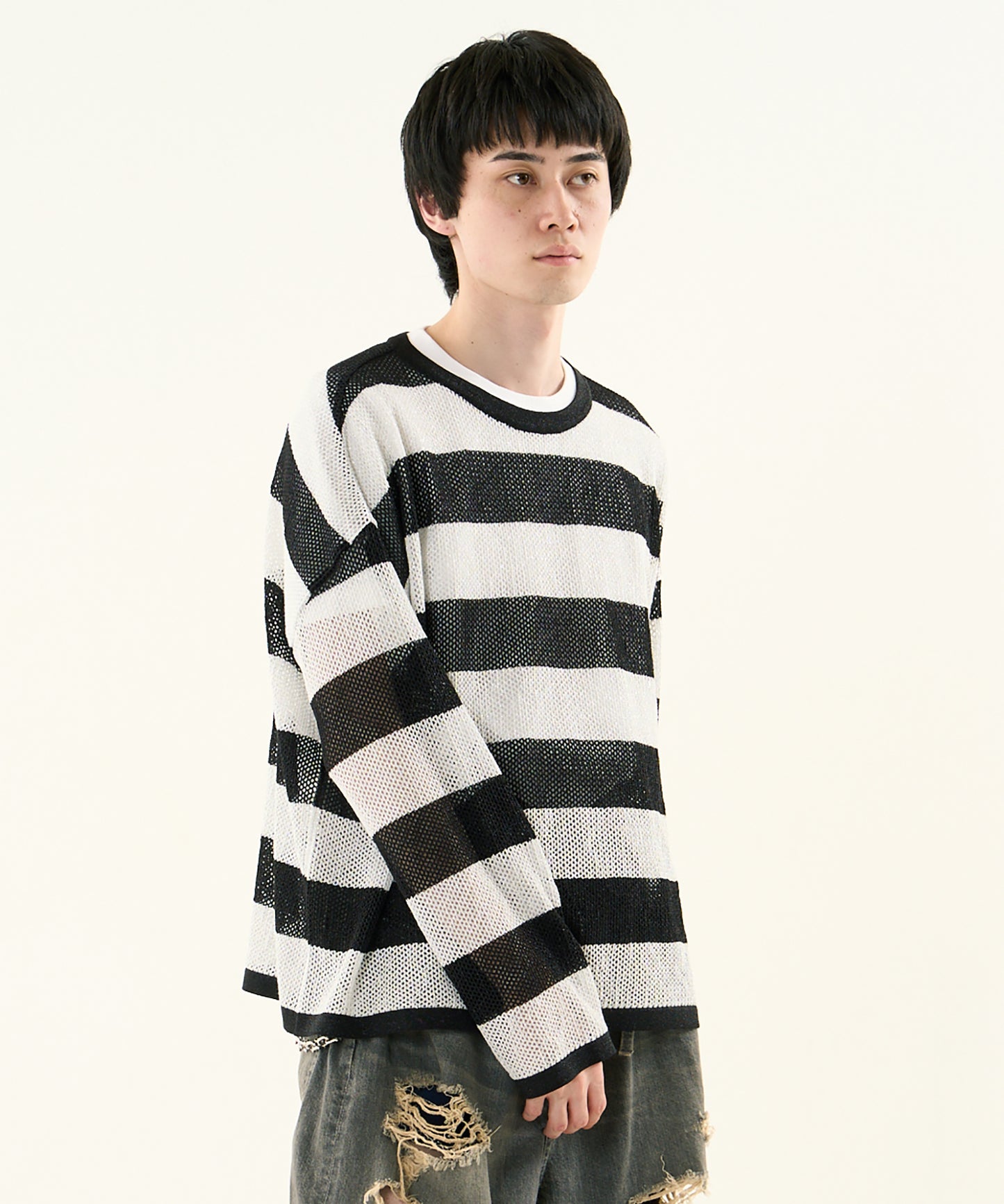 MESH LAME PULLOVER KNIT【商品納期 1月下旬】