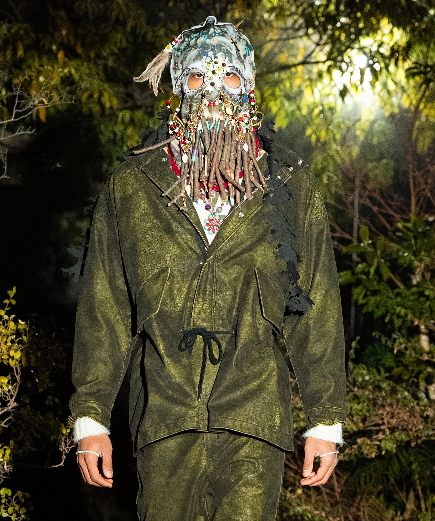 FLOCKING ECO LEATHER COAT
