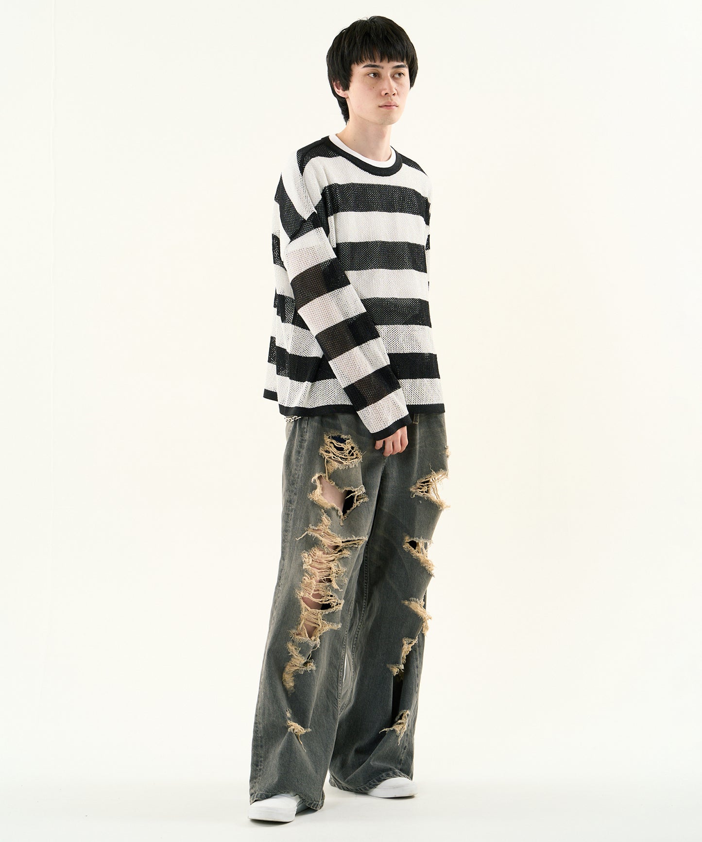 MESH LAME PULLOVER KNIT【商品納期 1月下旬】
