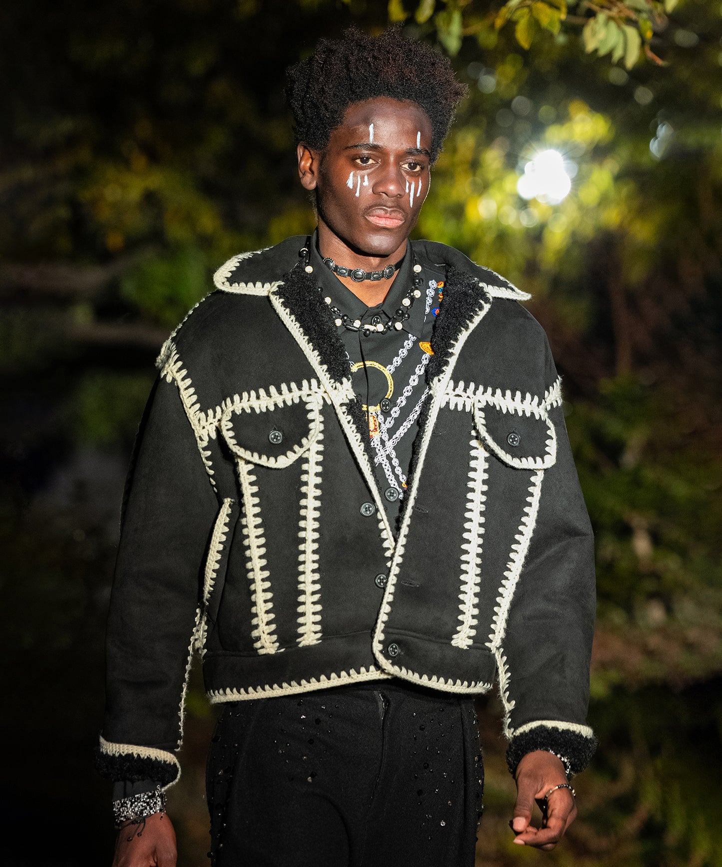 HAND KNITTING BOA BLOUSON