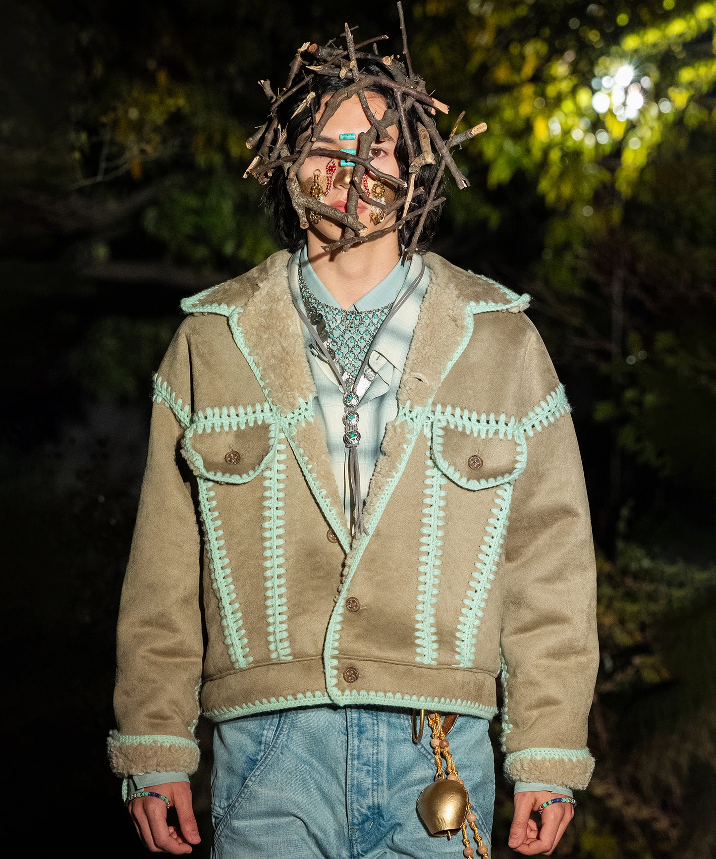 HAND KNITTING BOA BLOUSON