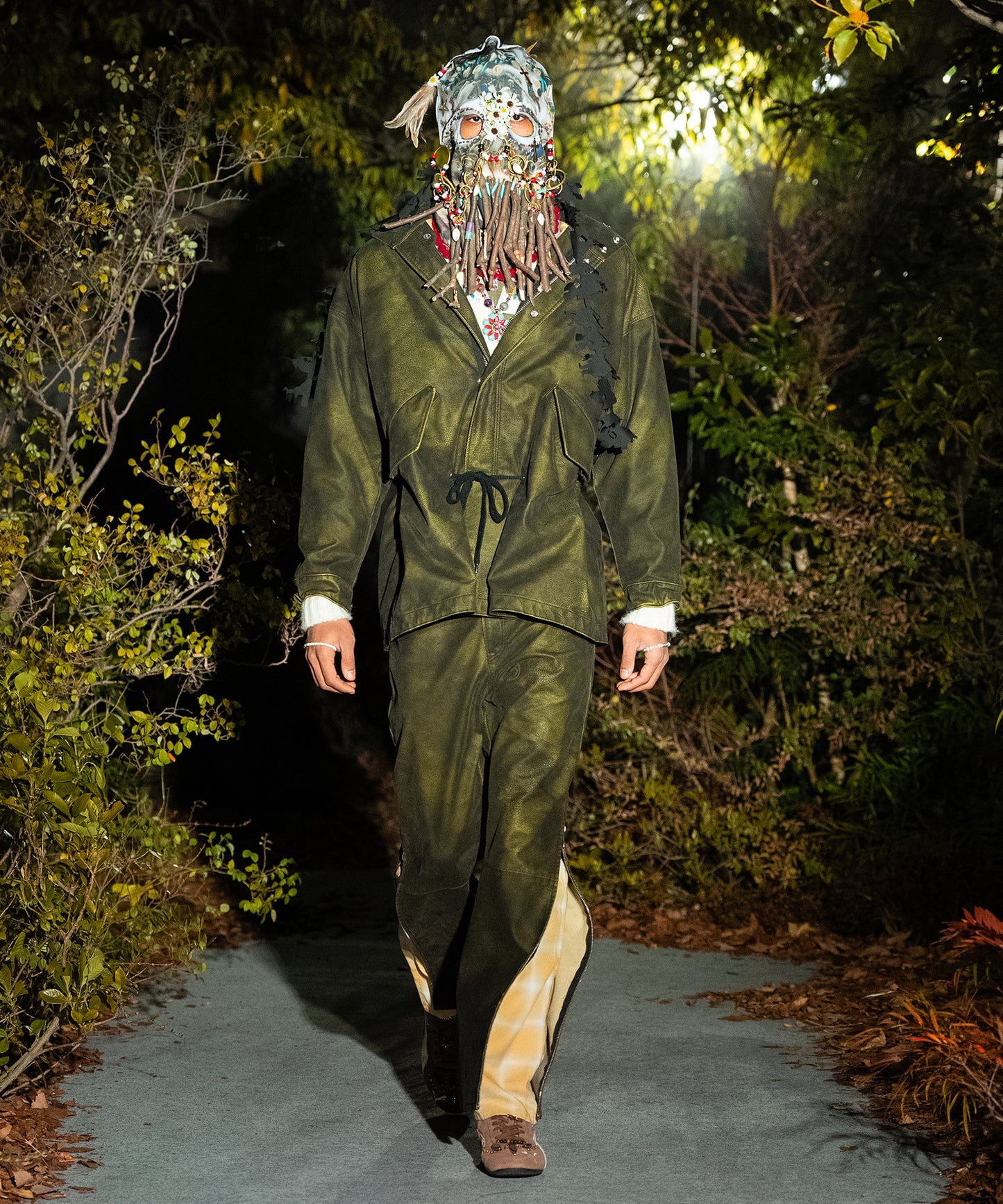 FLOCKING ECO LEATHER COAT