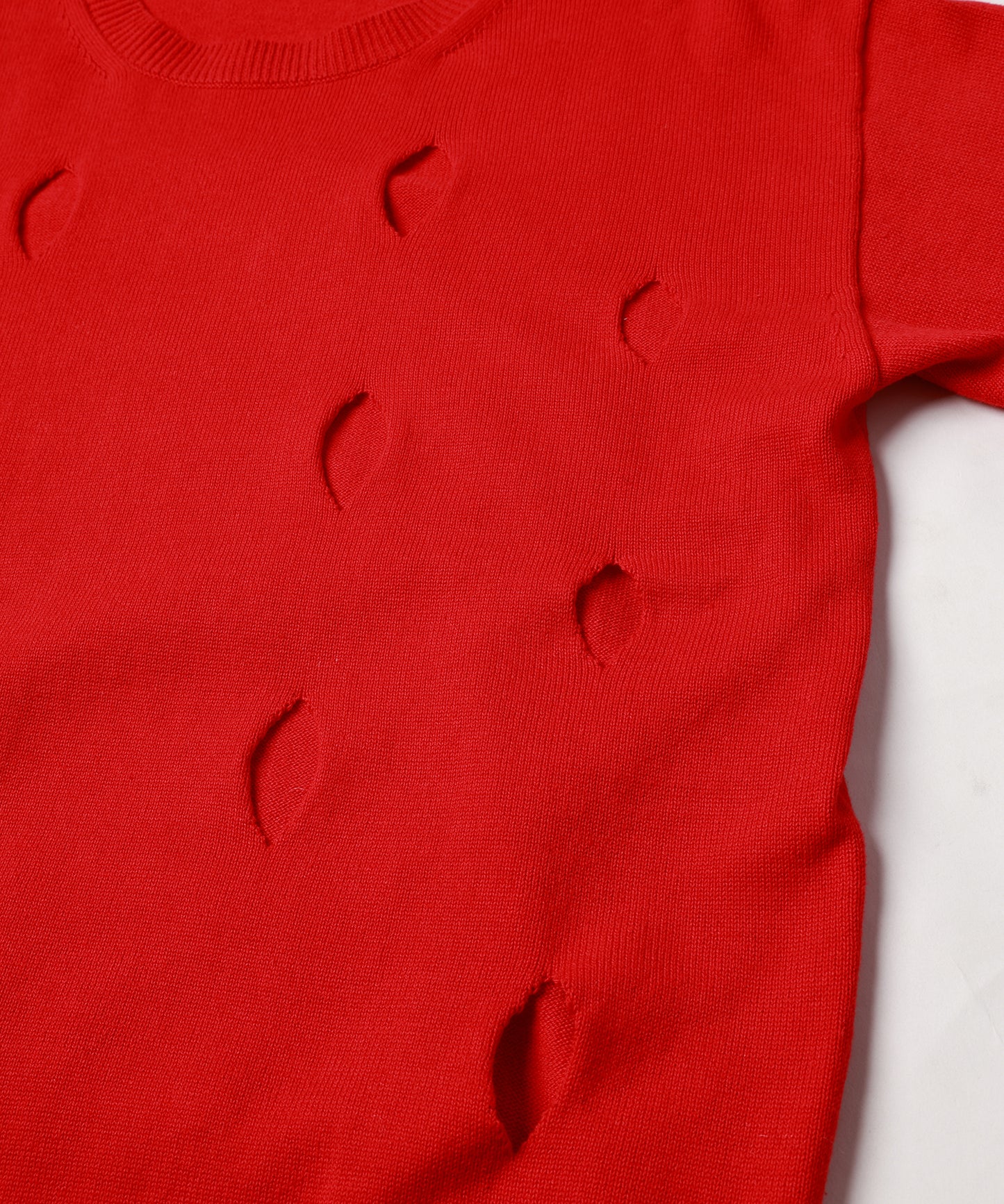HOLE CREW KNIT