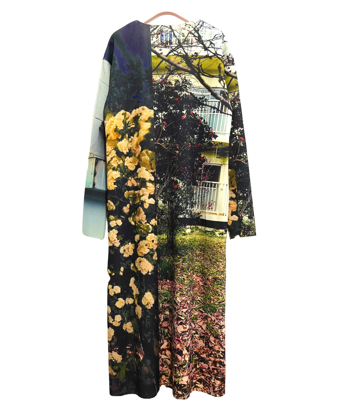 PRINT RIB LONG SLEEVE ONE-PIECE