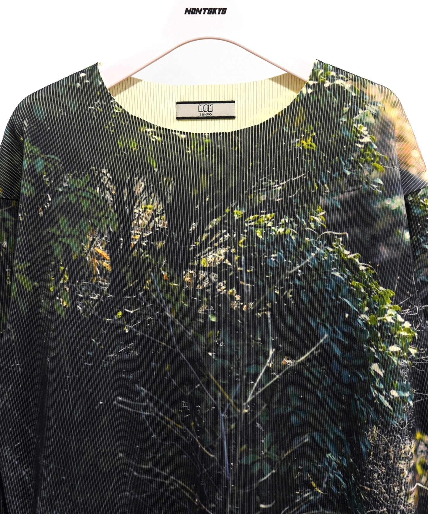 PRINT RIB LONG SLEEVE ONE-PIECE
