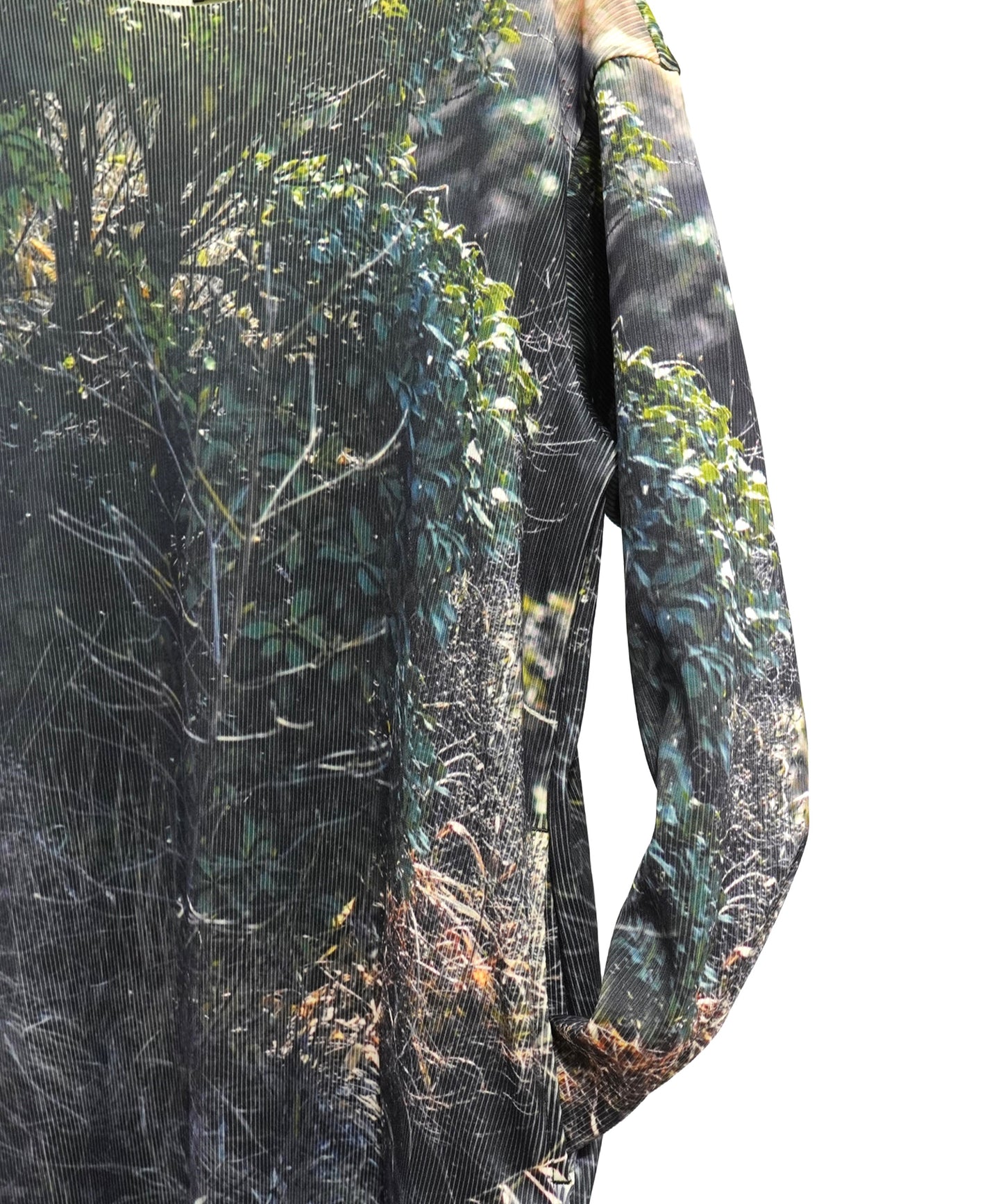 PRINT RIB LONG SLEEVE ONE-PIECE