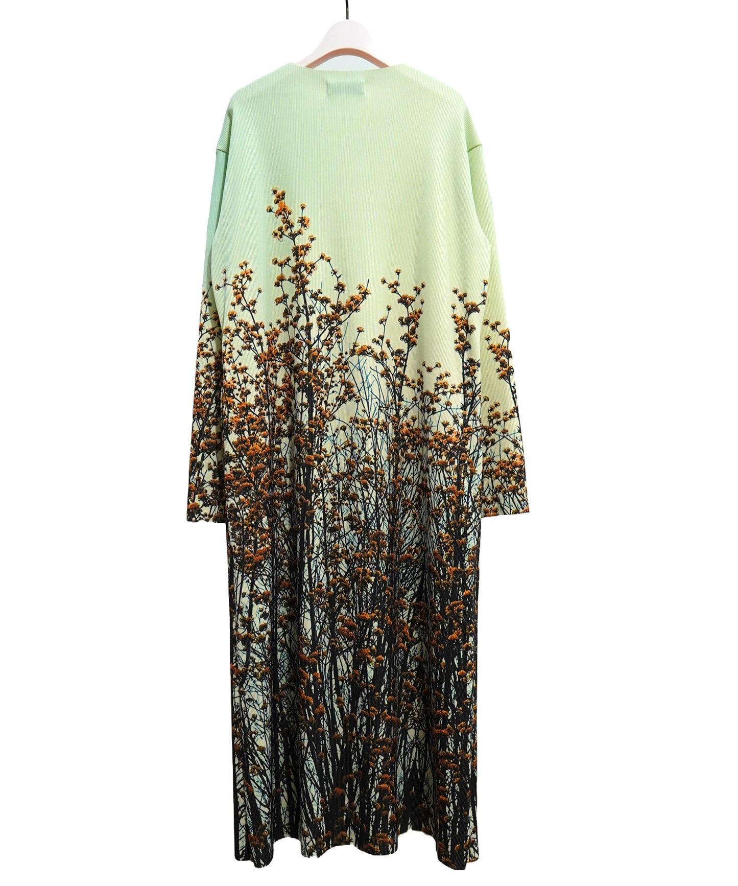 PRINT RIB LONG SLEEVE ONE-PIECE